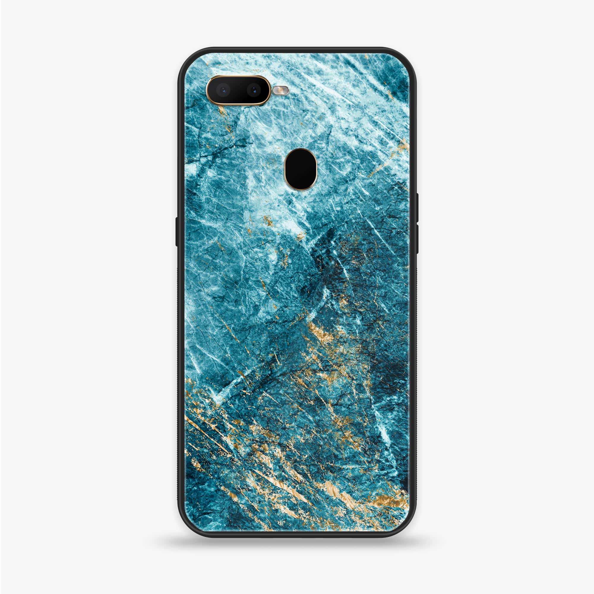 OPPO A5s - Blue Marble Series V 2.0 - Premium Printed Glass soft Bumper shock Proof Case