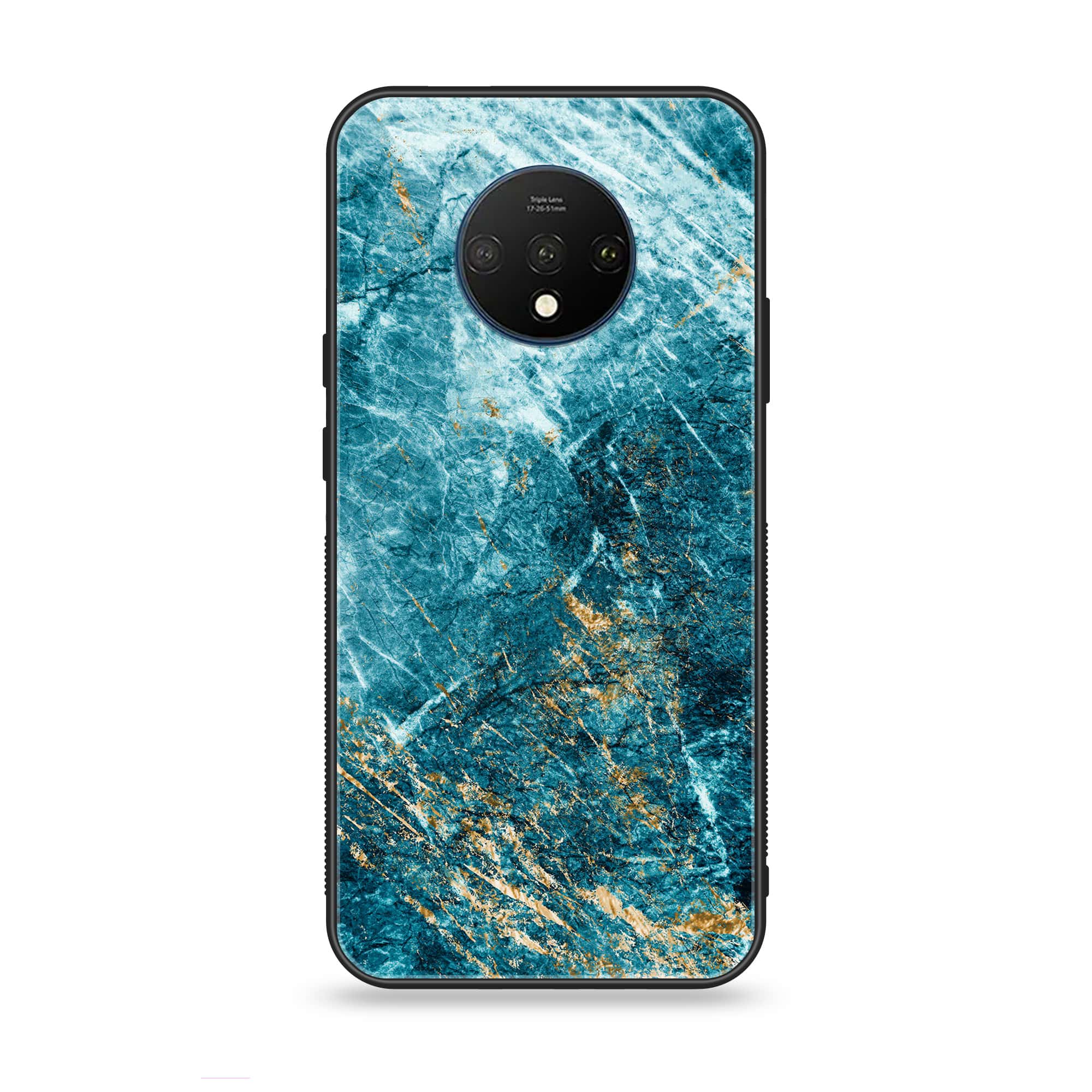 OnePlus 7T - Blue Marble Series V 2.0 - Premium Printed Glass soft Bumper shock Proof Case