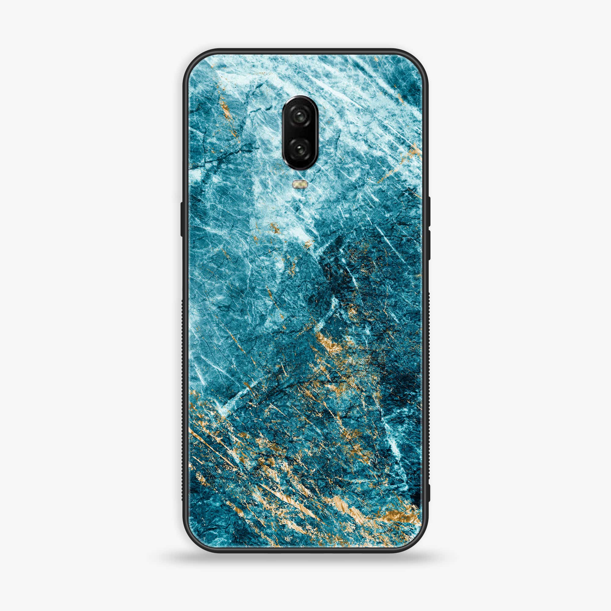 OnePlus 6T - Blue Marble Series V 2.0 - Premium Printed Glass soft Bumper shock Proof Case