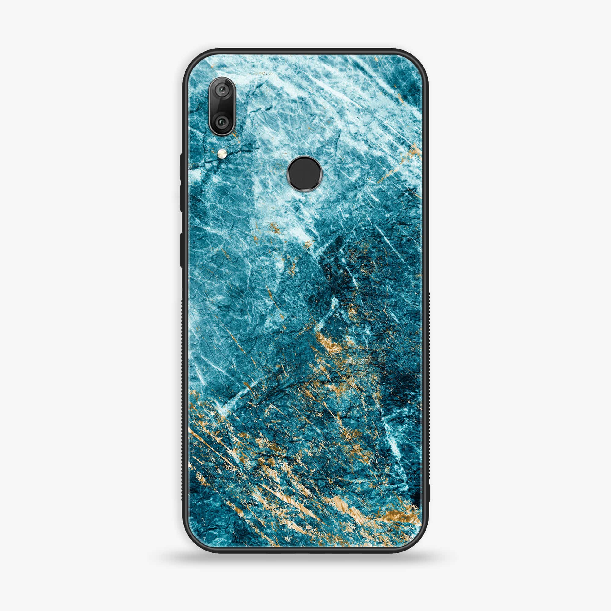 Huawei Y7 Prime (2019) - Blue Marble Series V 2.0- Premium Printed Glass soft Bumper shock Proof Case