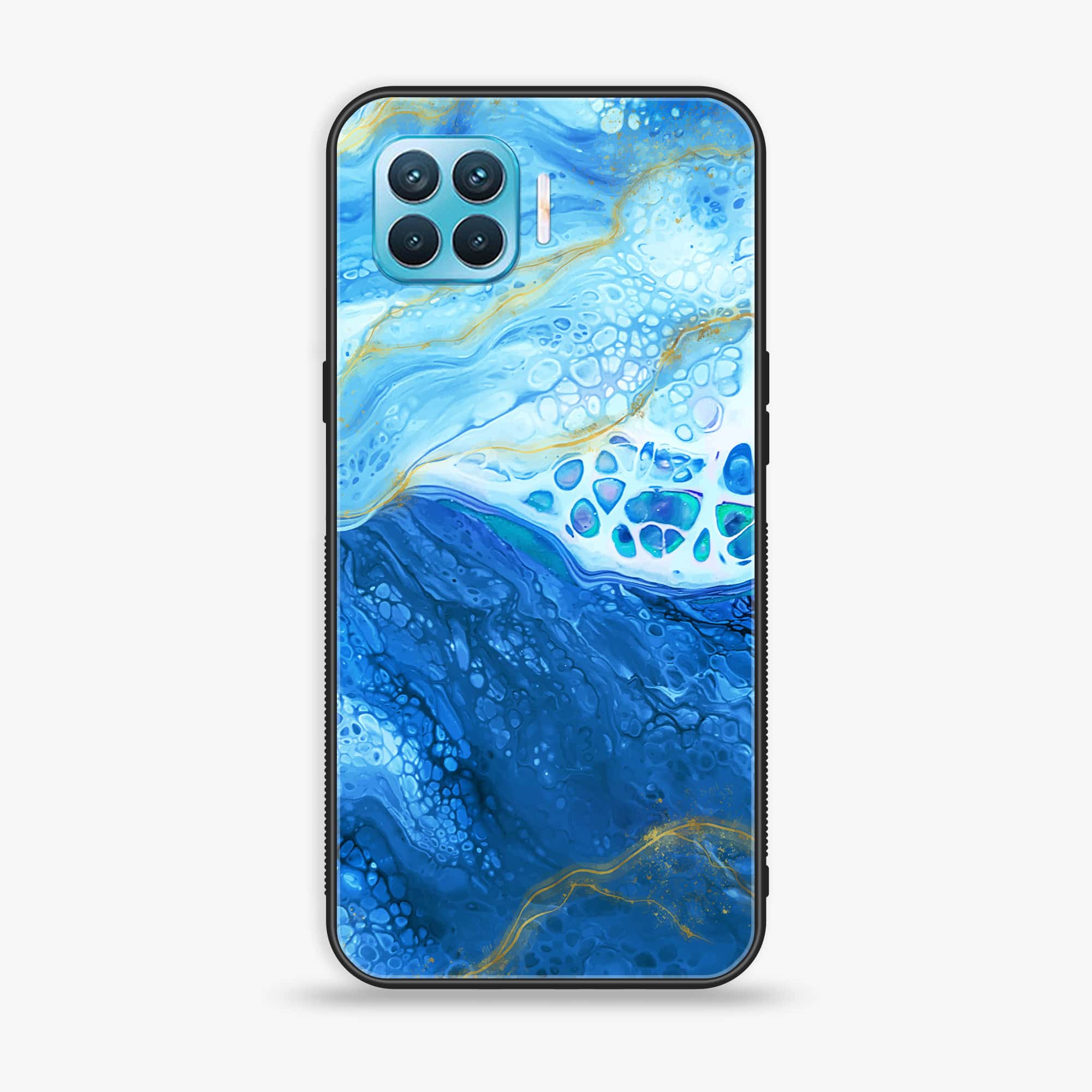 Oppo A93 4G - Blue Marble Series V 2.0 - Premium Printed Glass soft Bumper shock Proof Case