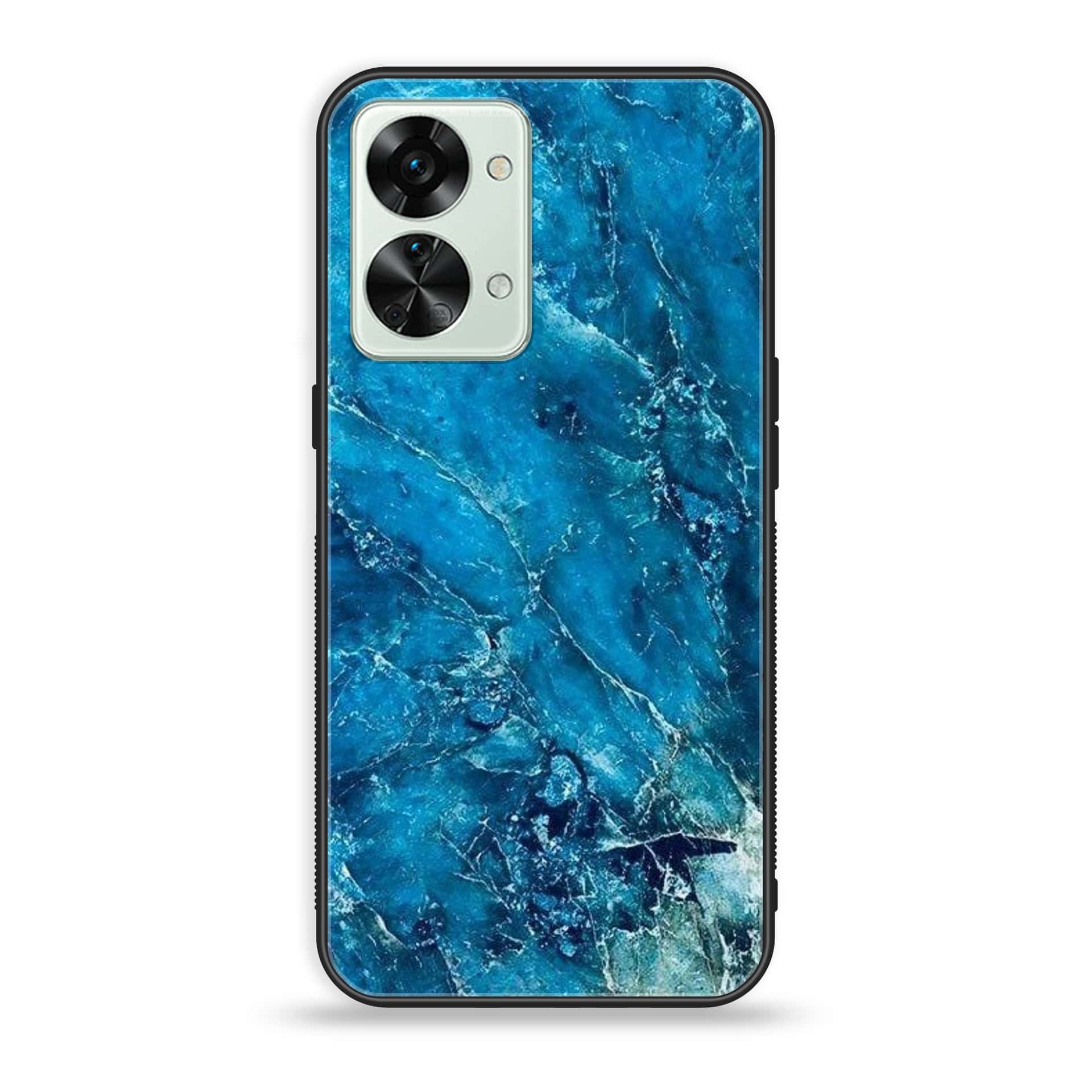 OnePlus Nord 2T 5G Blue Marble Series V 2.0 Premium Printed Glass soft Bumper shock Proof Case