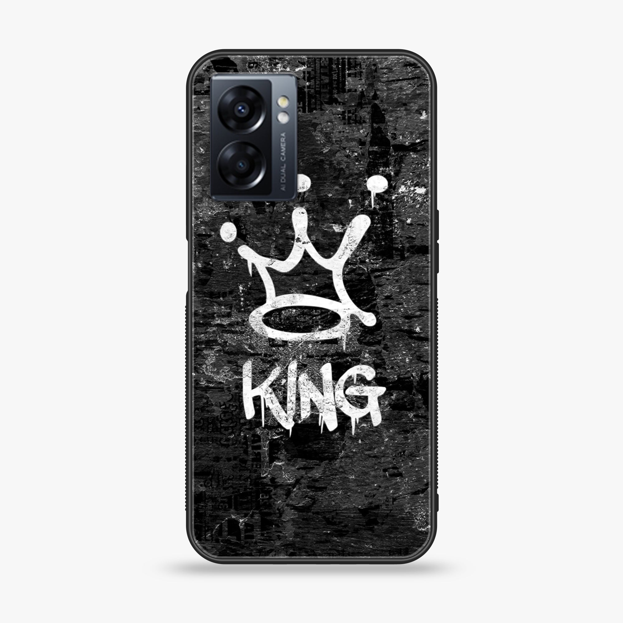 Oppo A77s - King Series V 2.0  - Premium Printed Glass soft Bumper shock Proof Case