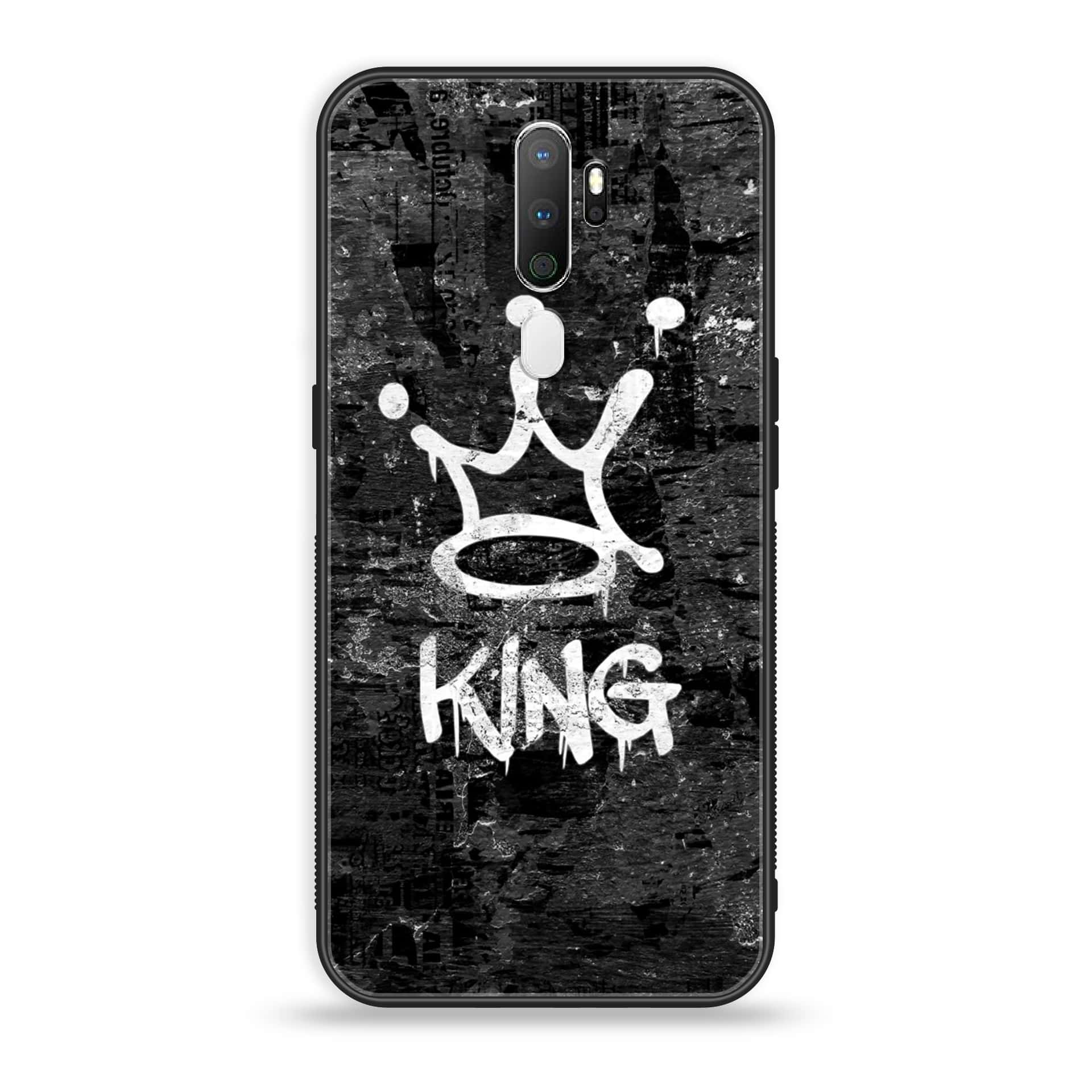 Oppo A5 2020  King Series V2.0 Premium Printed Glass soft Bumper shock Proof Case