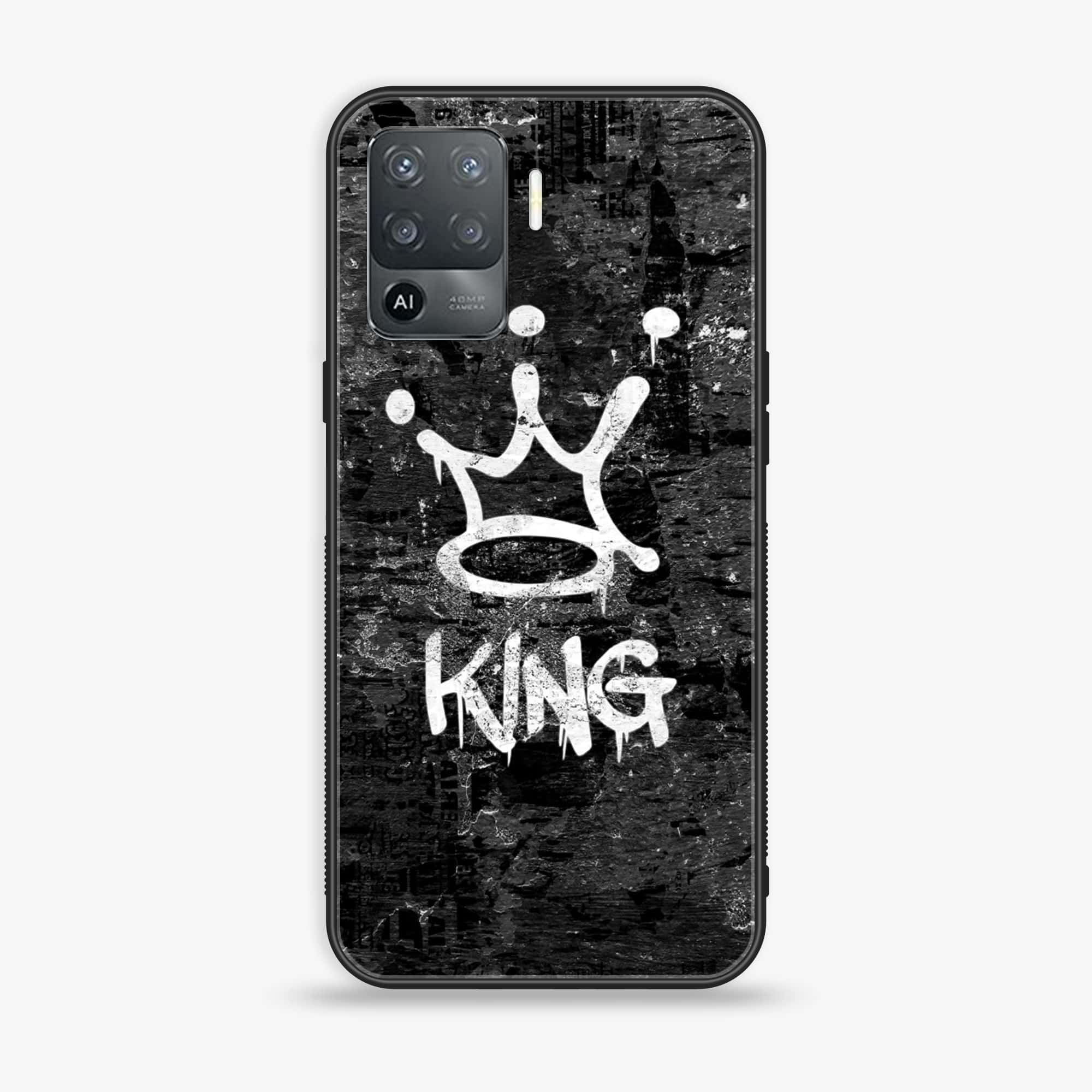 Oppo A94 - King Series V 2.0 - Premium Printed Glass soft Bumper shock Proof Case