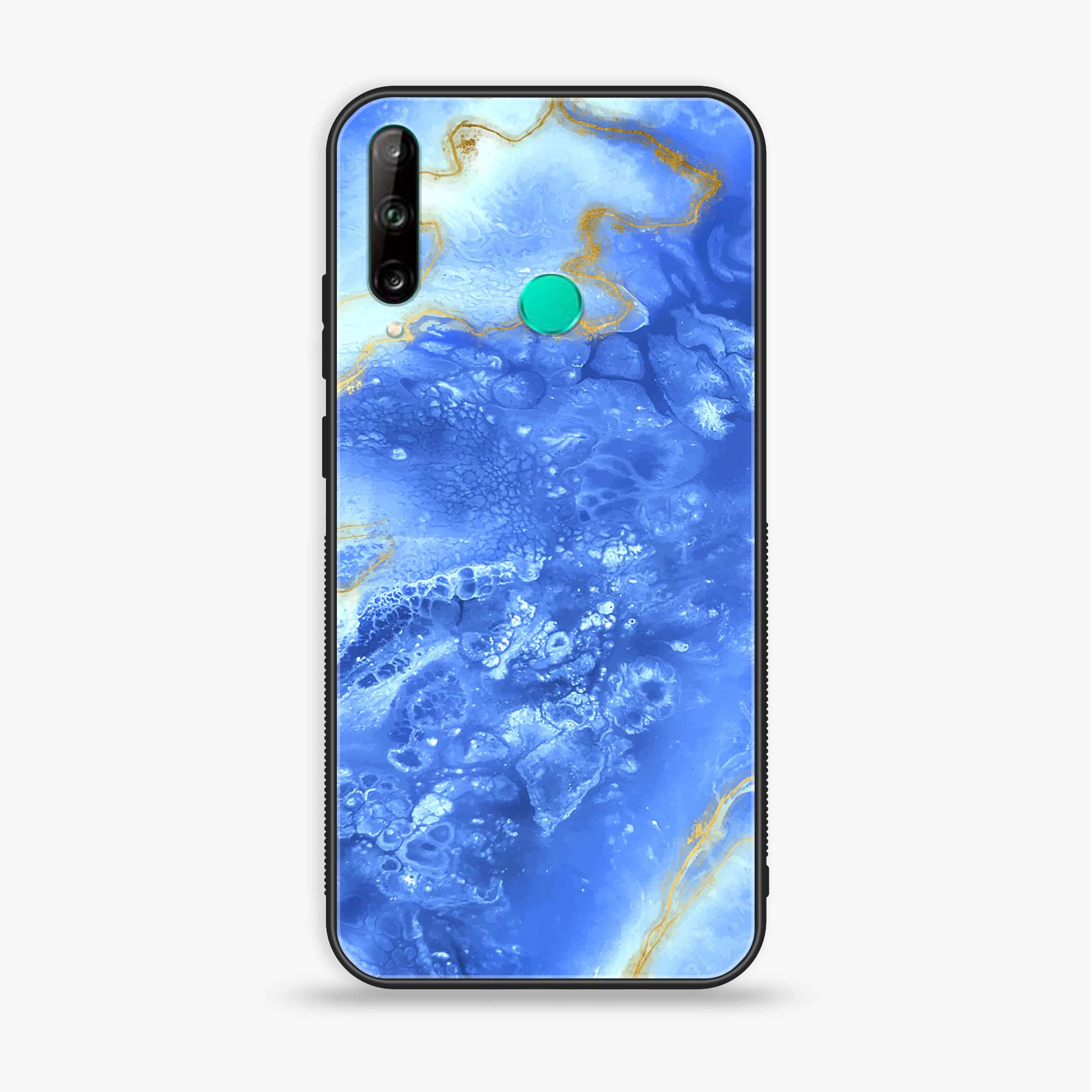 Huawei Y7p - Blue Marble Series V 2.0 - Premium Printed Glass soft Bumper shock Proof Case