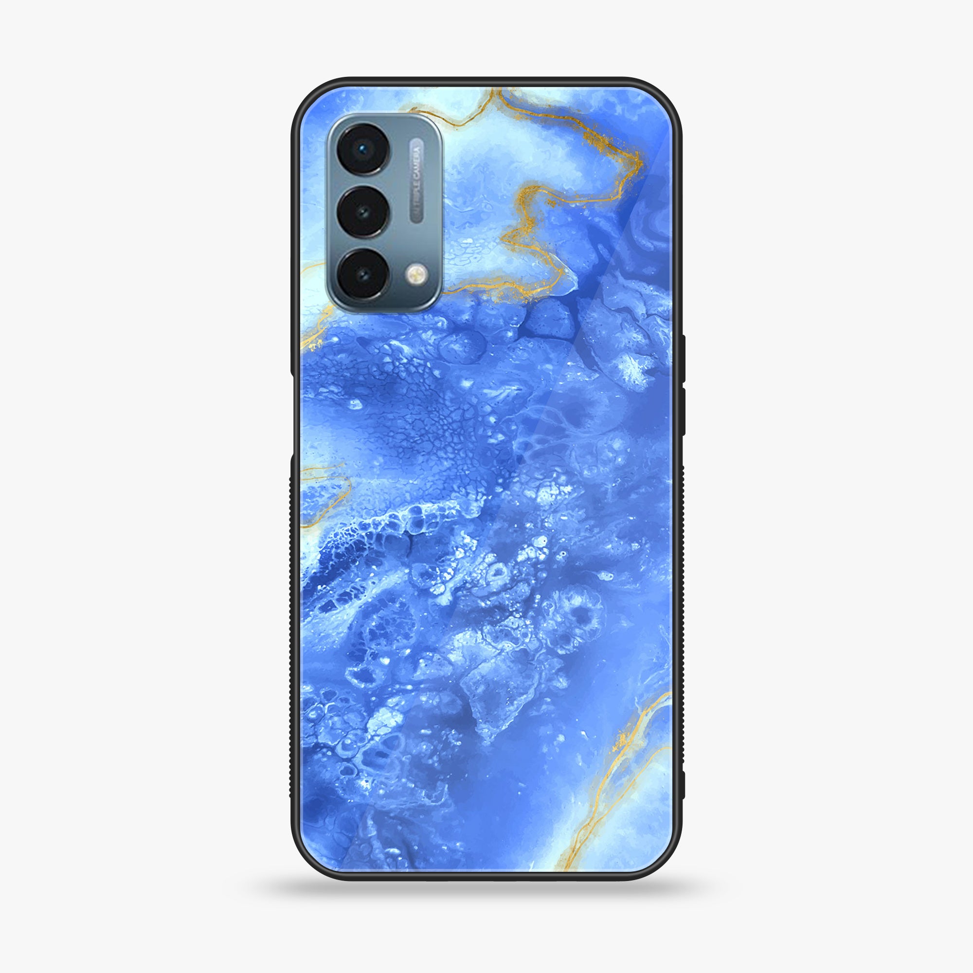 OnePlus Nord N200 5G - Blue Marble Series V 2.0 - Premium Printed Glass soft Bumper shock Proof Case