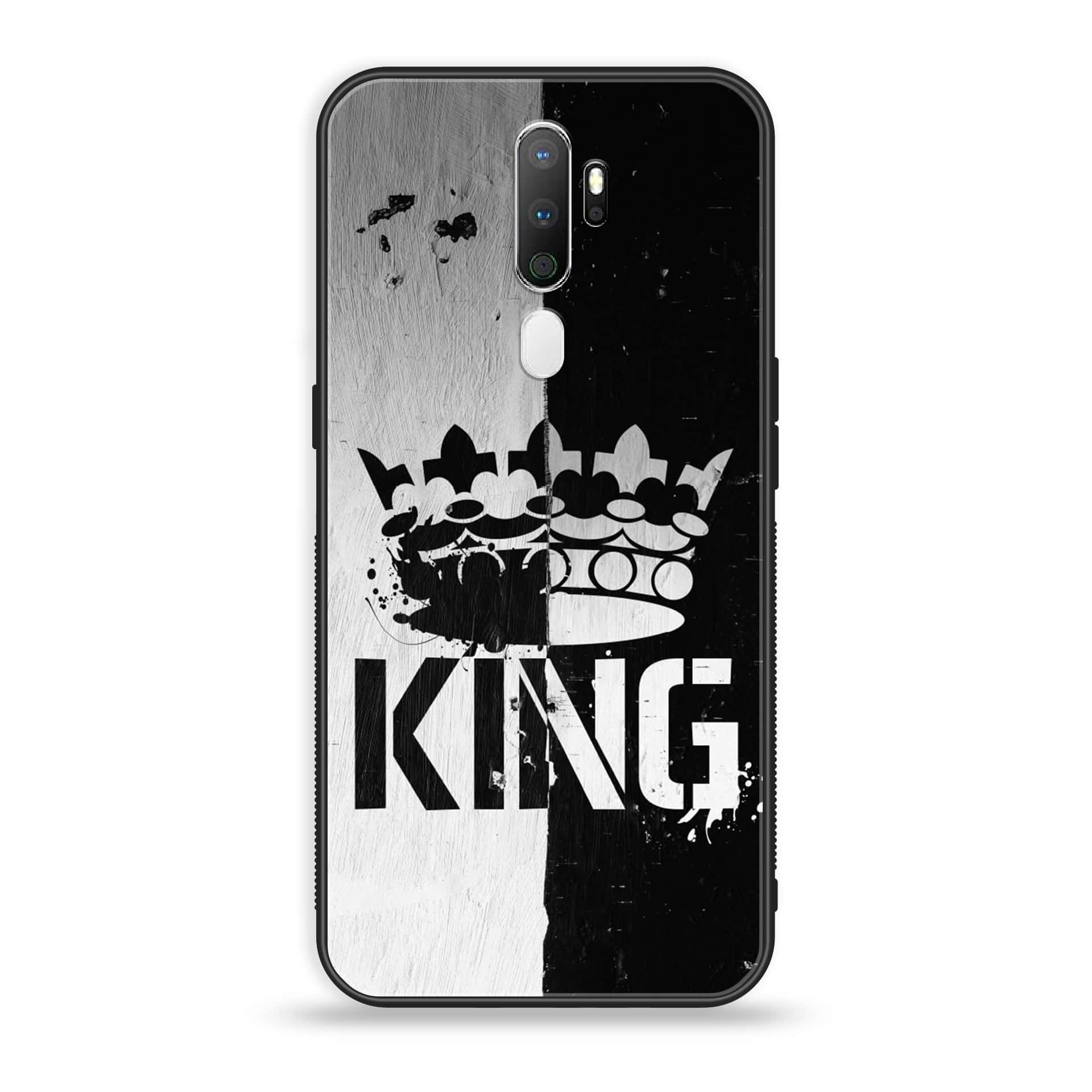 Oppo A5 2020  King Series V2.0 Premium Printed Glass soft Bumper shock Proof Case
