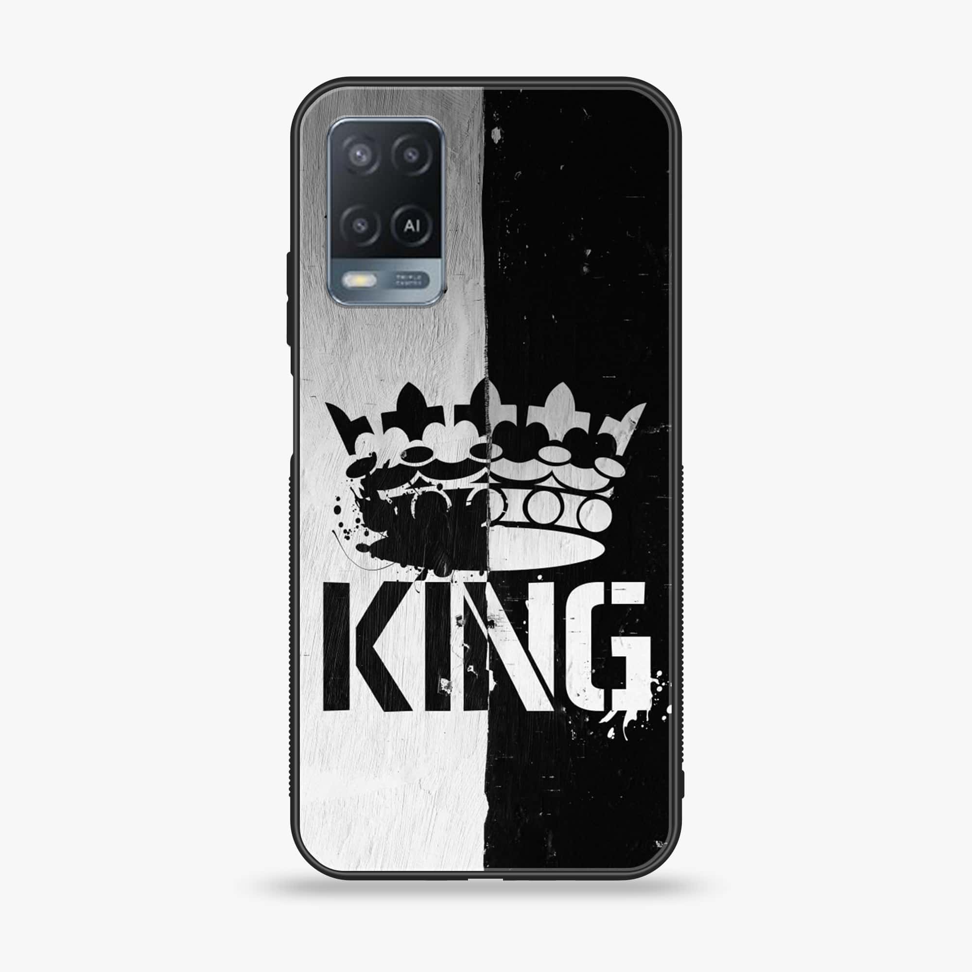 Oppo A54 - King Series - Premium Printed Glass soft Bumper shock Proof Case