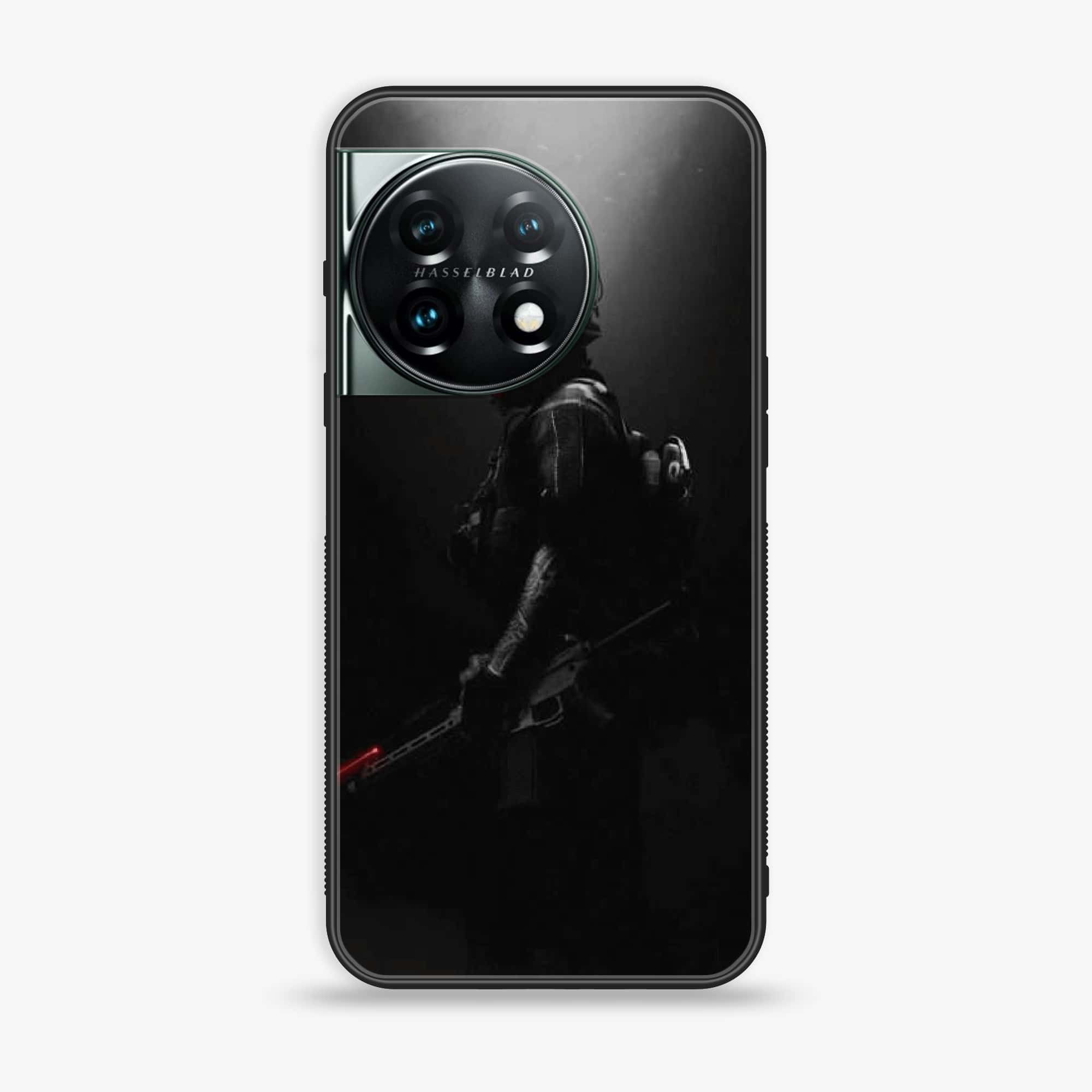 OnePlus 11R -Black Art Series- Premium Printed Glass soft Bumper shock Proof Case
