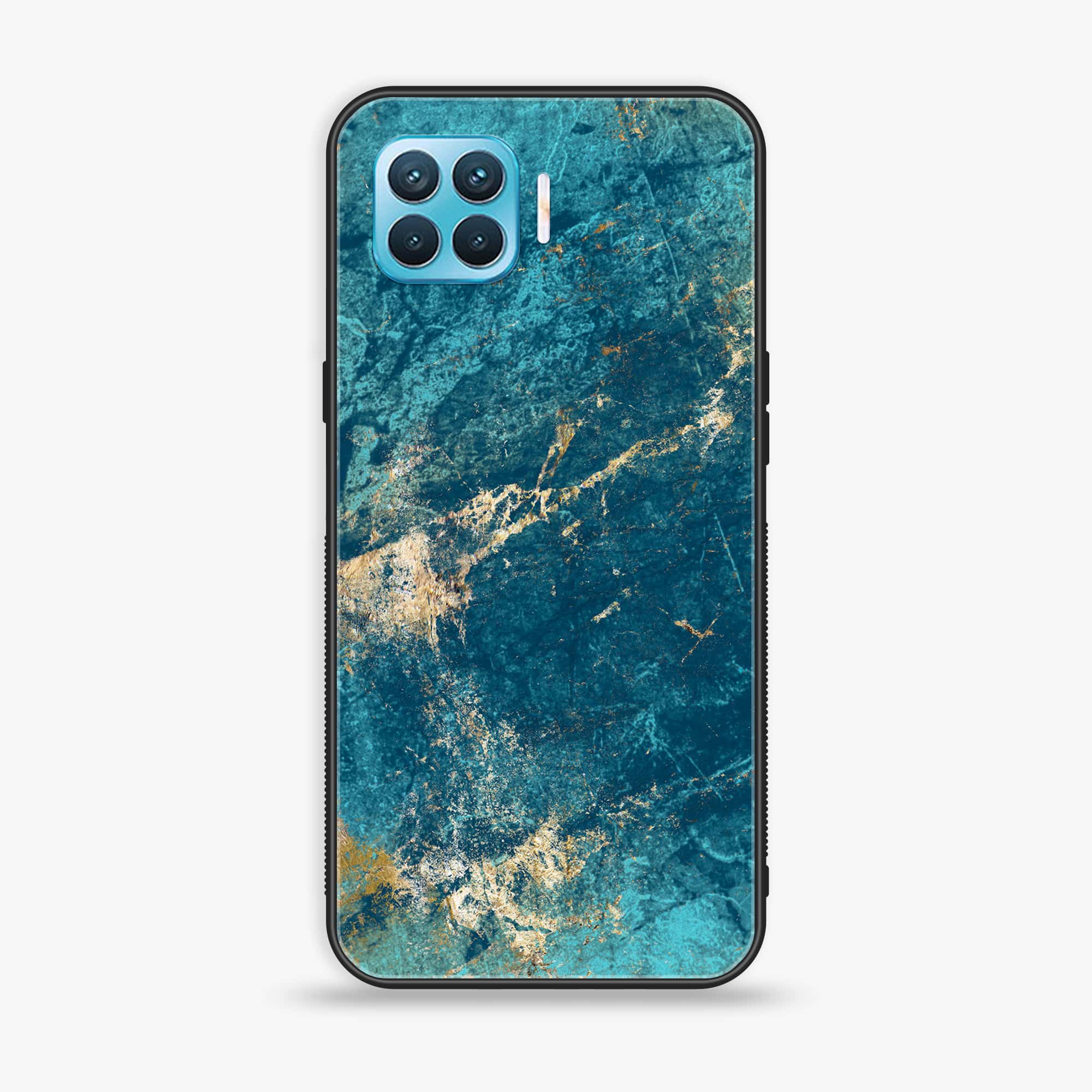Oppo F17 - Blue Marble Series V 2.0 - Premium Printed Glass soft Bumper shock Proof Case