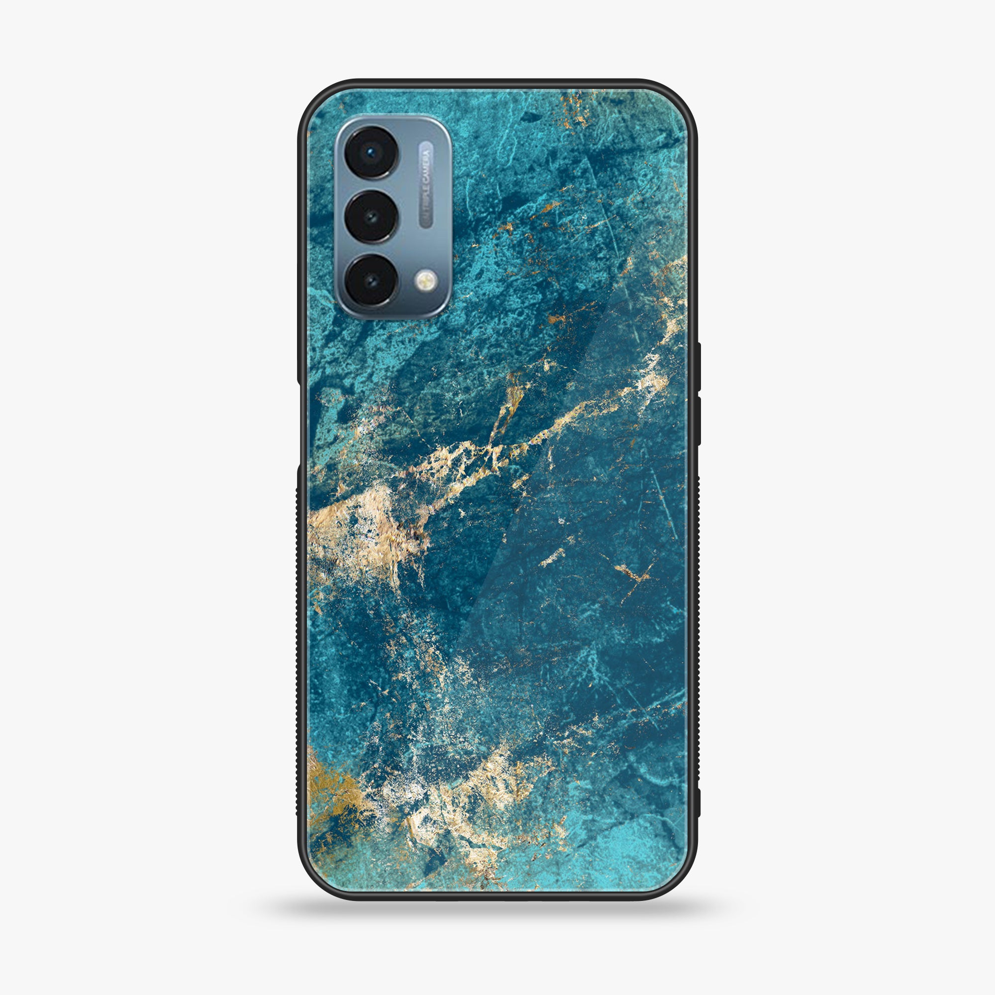 OnePlus Nord N200 5G - Blue Marble Series V 2.0 - Premium Printed Glass soft Bumper shock Proof Case