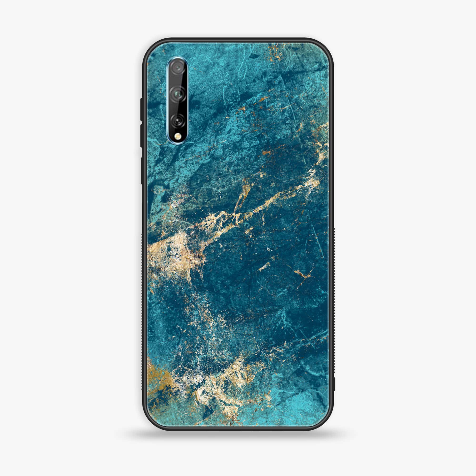Huawei Y8p - Blue Marble Series V 2.0 - Premium Printed Glass soft Bumper shock Proof Case