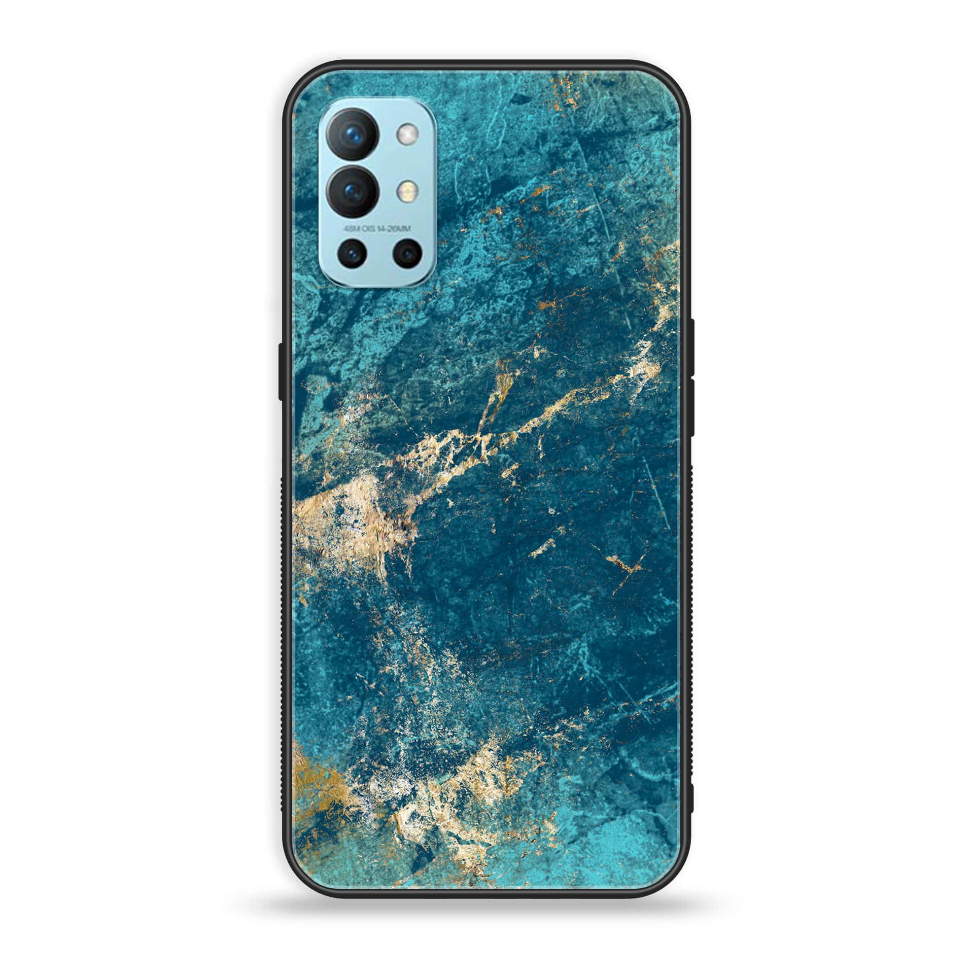 OnePlus 9R - Blue Marble Series V 2.0 - Premium Printed Glass soft Bumper shock Proof Case