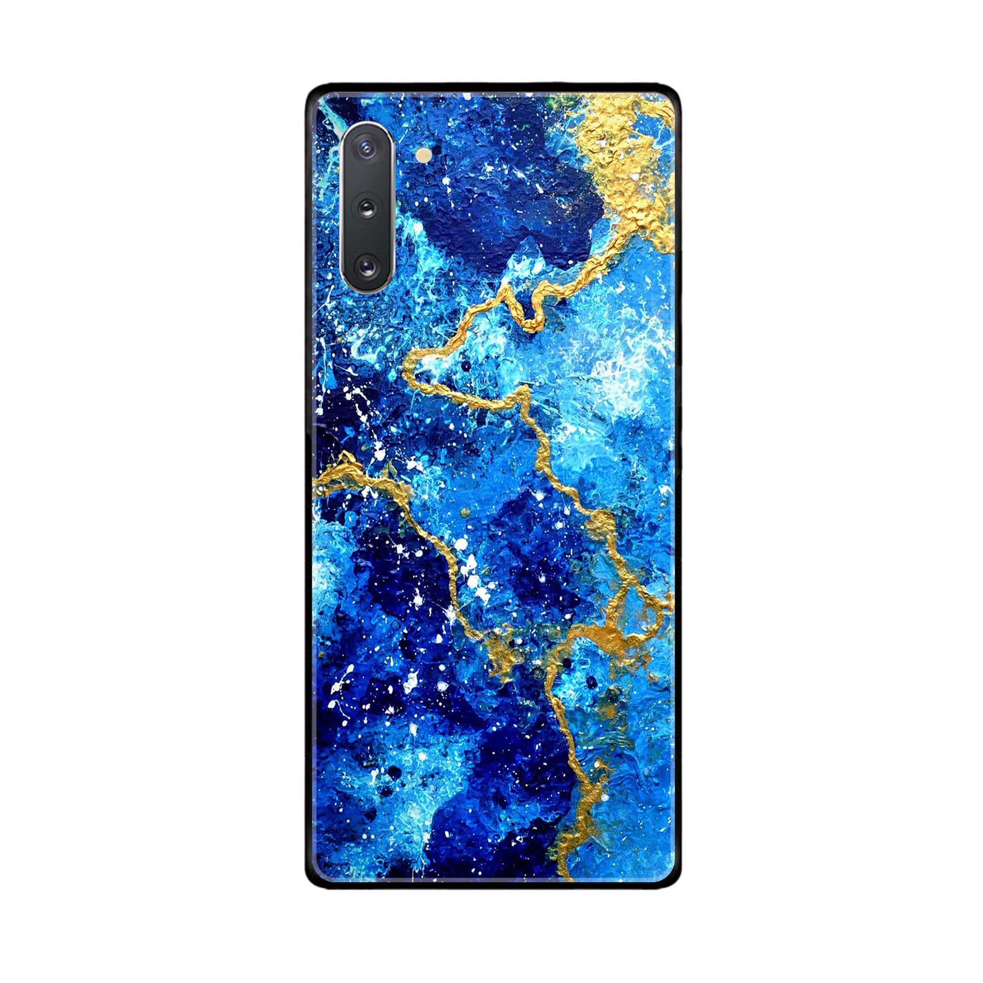 Samsung Galaxy Note 10 5G Blue Marble Series V 2.0 Series Premium Printed Glass soft Bumper shock Proof Case