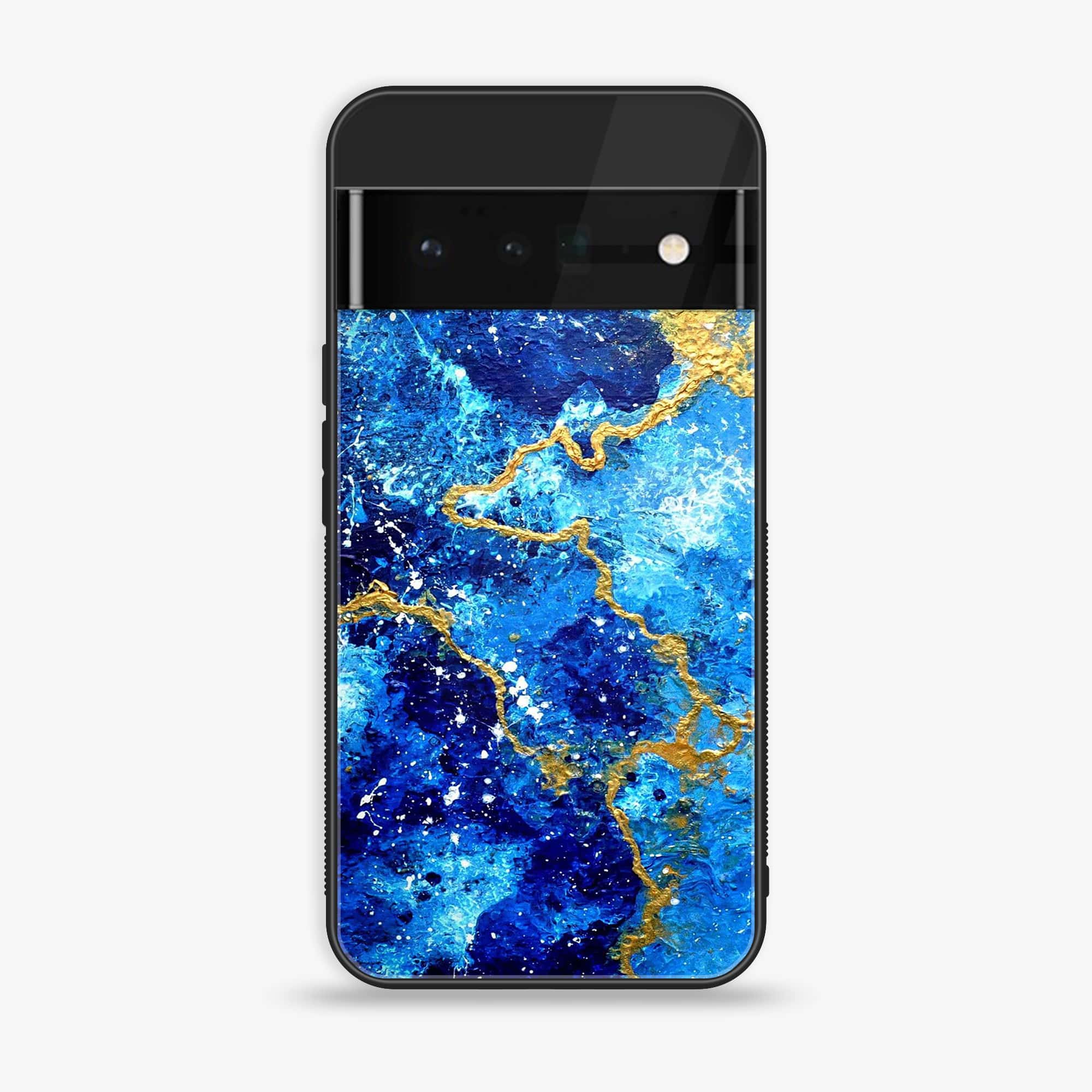 Google Pixel 6 - Blue Marble Series V 2.0 - Premium Printed Glass soft Bumper shock Proof Case