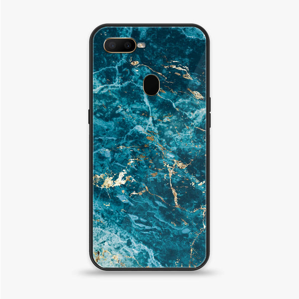 Oppo F9 - Blue Marble Series V 2.0 - Premium Printed Glass soft Bumper shock Proof Case