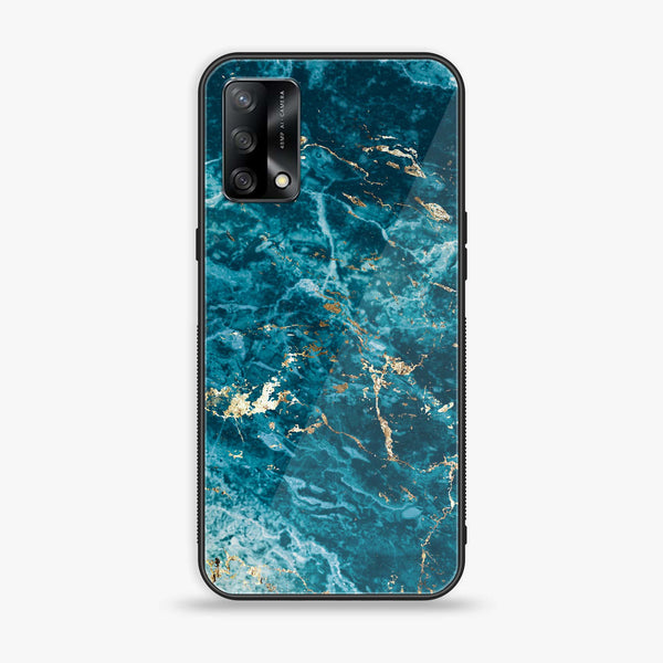 Oppo A74 - Blue Marble Series V 2.0 - Premium Printed Glass soft Bumper shock Proof Case