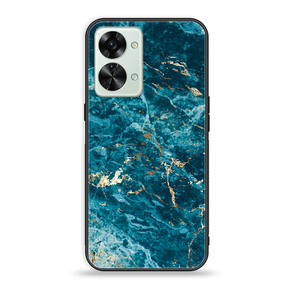 OnePlus Nord 2T 5G Blue Marble Series V 2.0 Premium Printed Glass soft Bumper shock Proof Case
