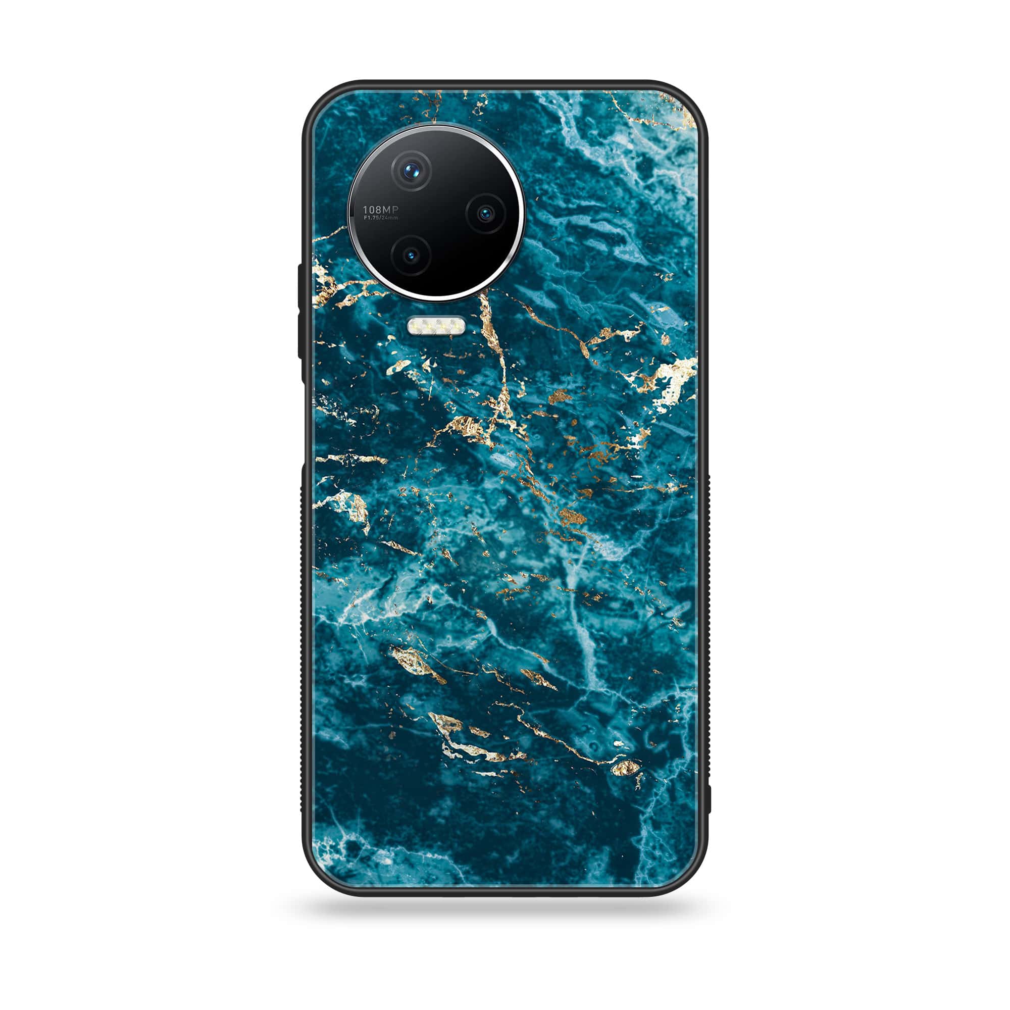 Infinix Note 12 Pro - Blue Marble Series V 2.0 - Premium Printed Glass soft Bumper shock Proof Case