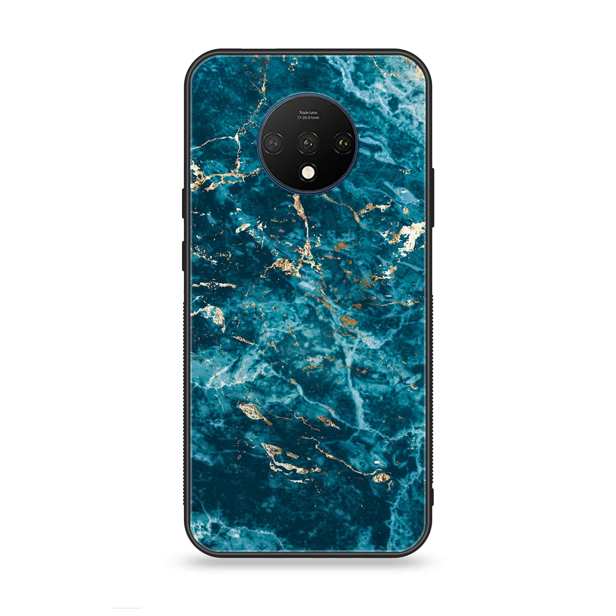 OnePlus 7T - Blue Marble Series V 2.0 - Premium Printed Glass soft Bumper shock Proof Case