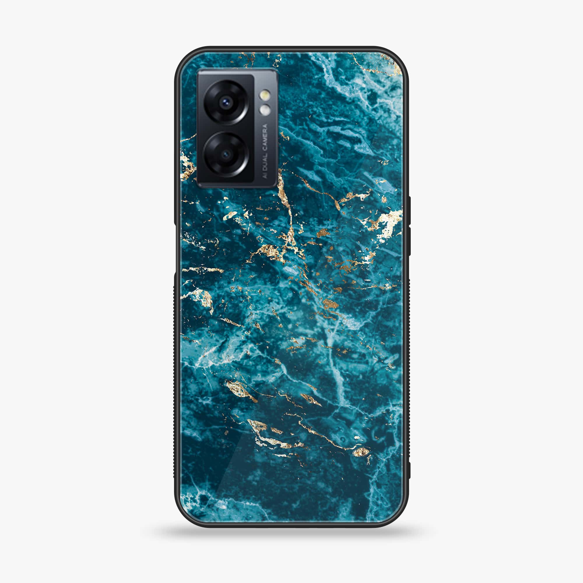 Oppo A57 2022 - Blue Marble Series V 2.0 - Premium Printed Glass soft Bumper shock Proof Case