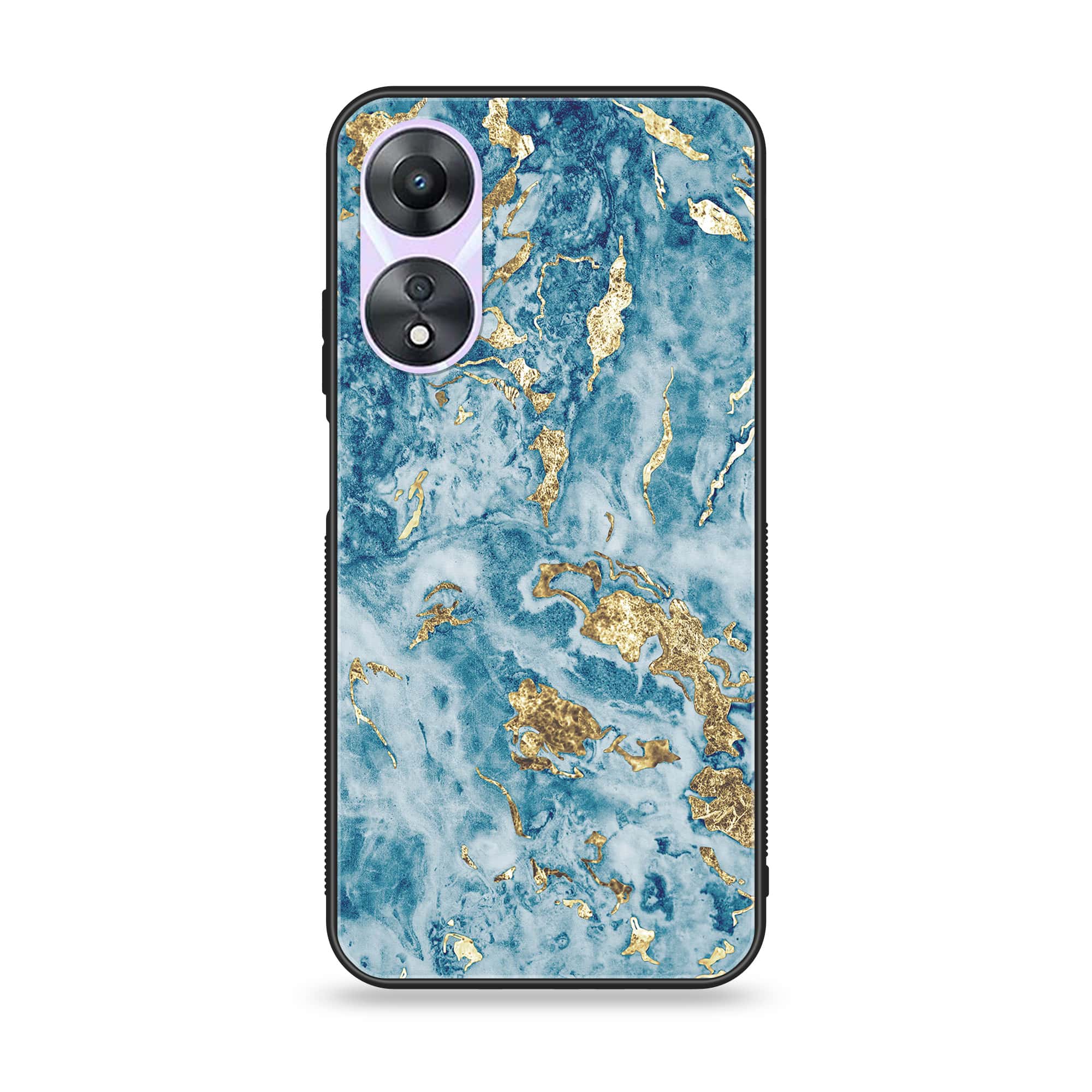 Oppo A58 - Blue Marble Series V 2.0 - Premium Printed Glass soft Bumper shock Proof Case