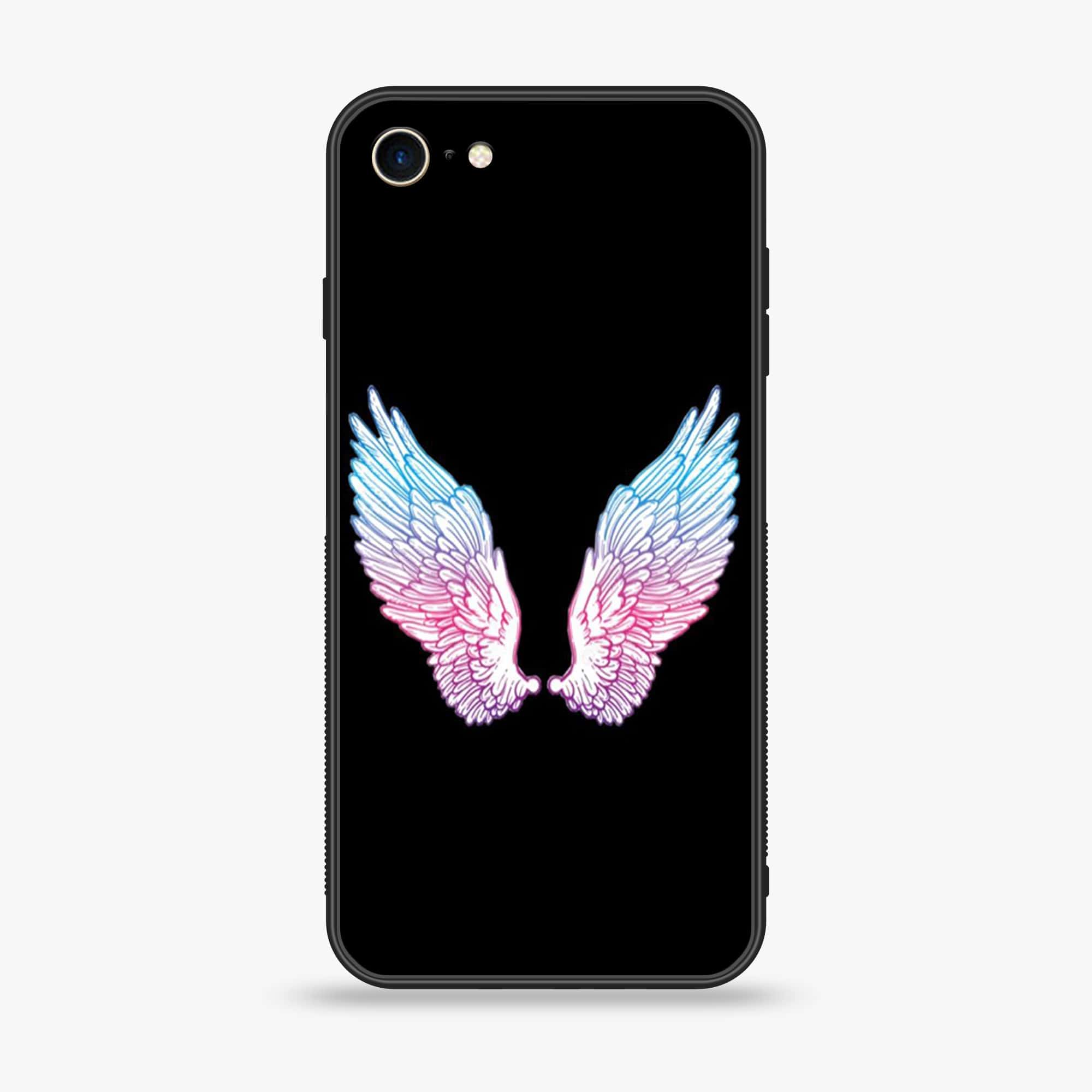iPhone SE 2022 - Angel wings Series - Premium Printed Glass soft Bumper shock Proof Case