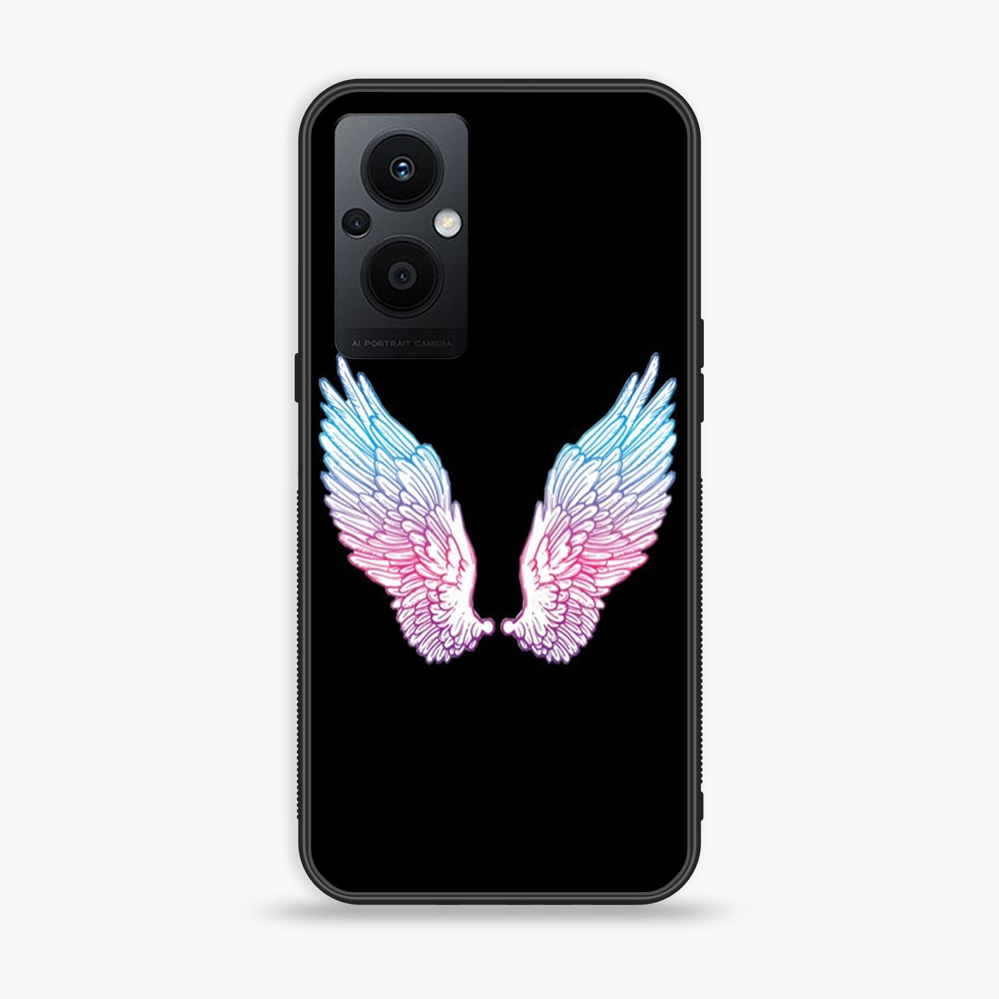 Oppo F21 Pro 5G - Angel Wings Series - Premium Printed Glass soft Bumper shock Proof Case
