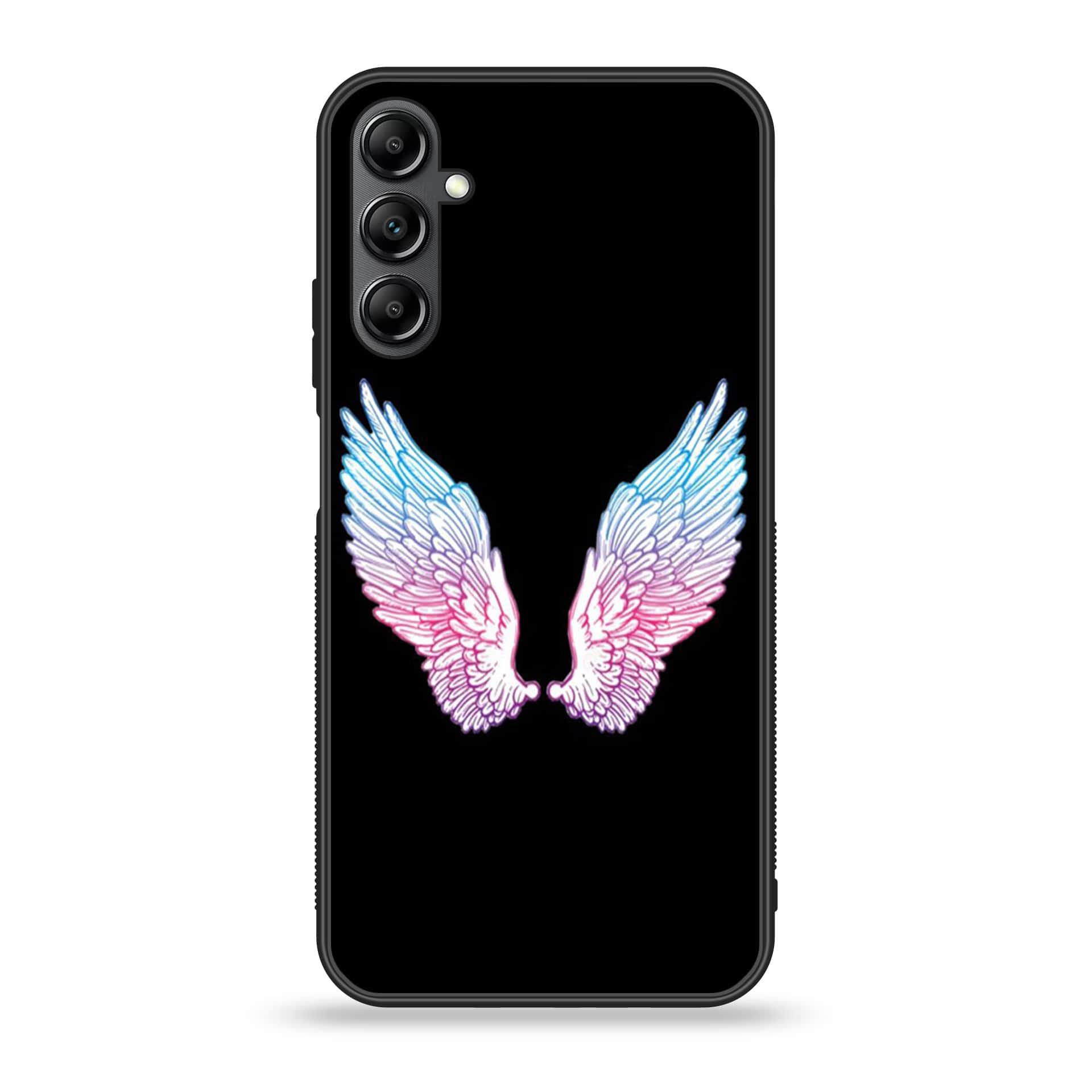 Samsung Galaxy A14 - Angel Wings Series - Premium Printed Glass soft Bumper shock Proof Case