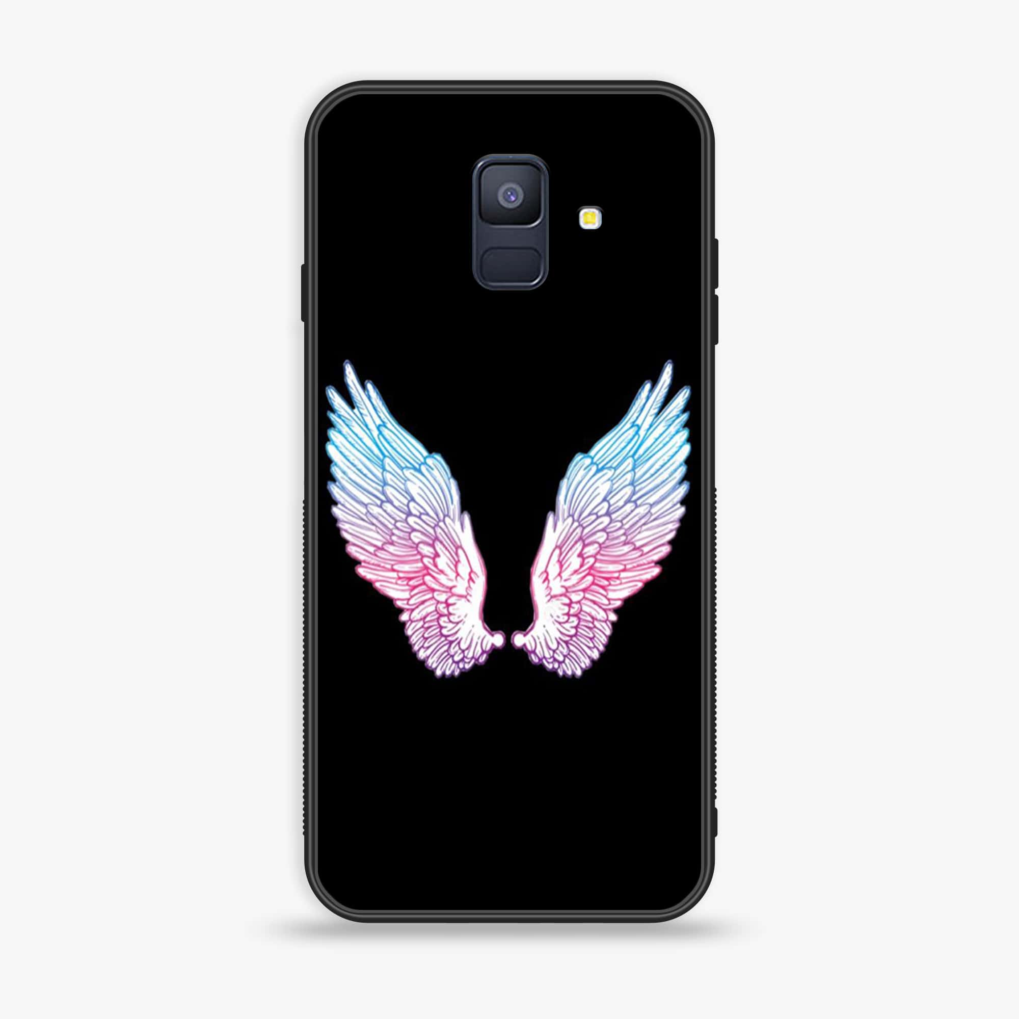 Samsung Galaxy A6 (2018) - Angel Wings Series - Premium Printed Glass soft Bumper shock Proof Case