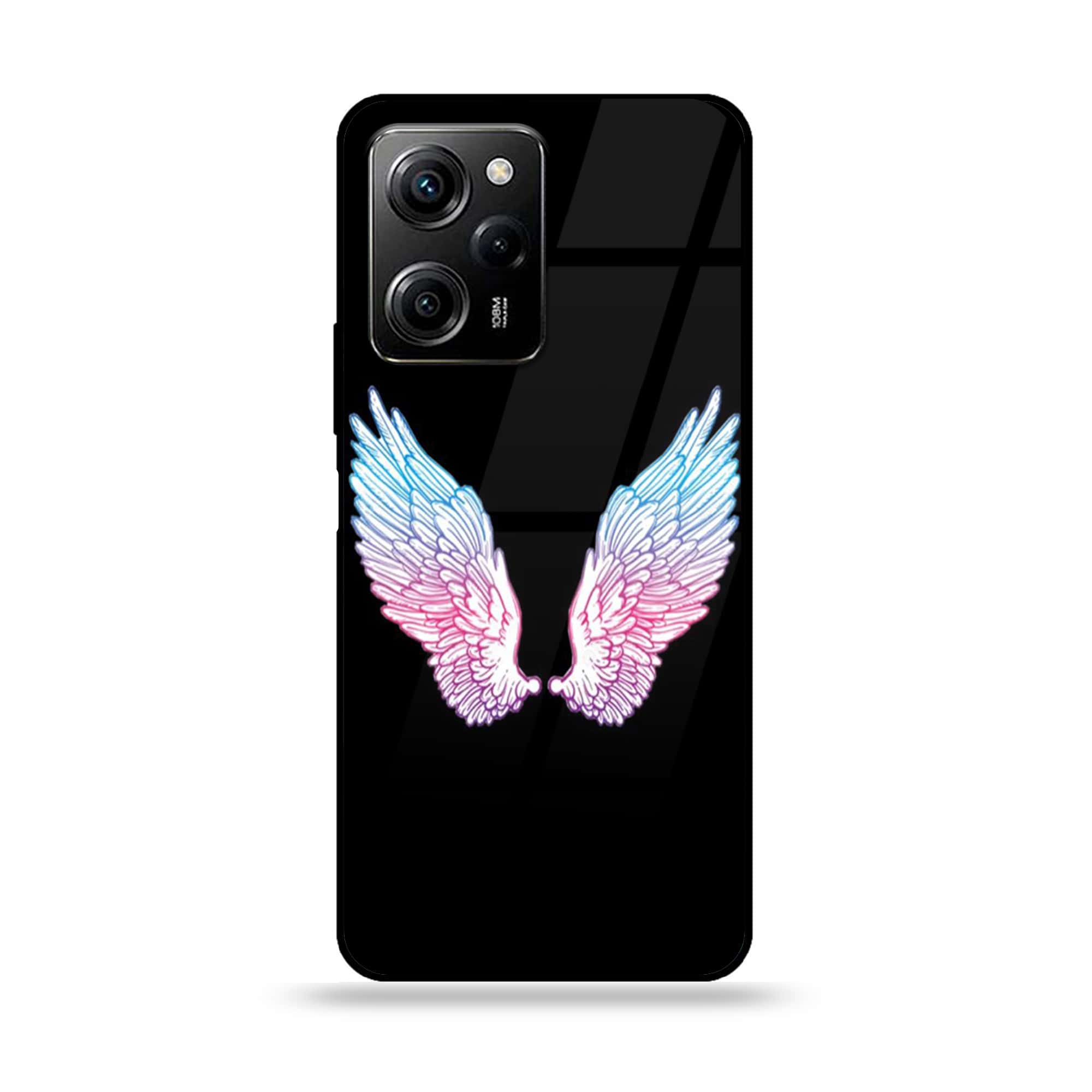 Xiaomi Poco X5 Pro - Angel Wings Series - Premium Printed Glass soft Bumper shock Proof Case