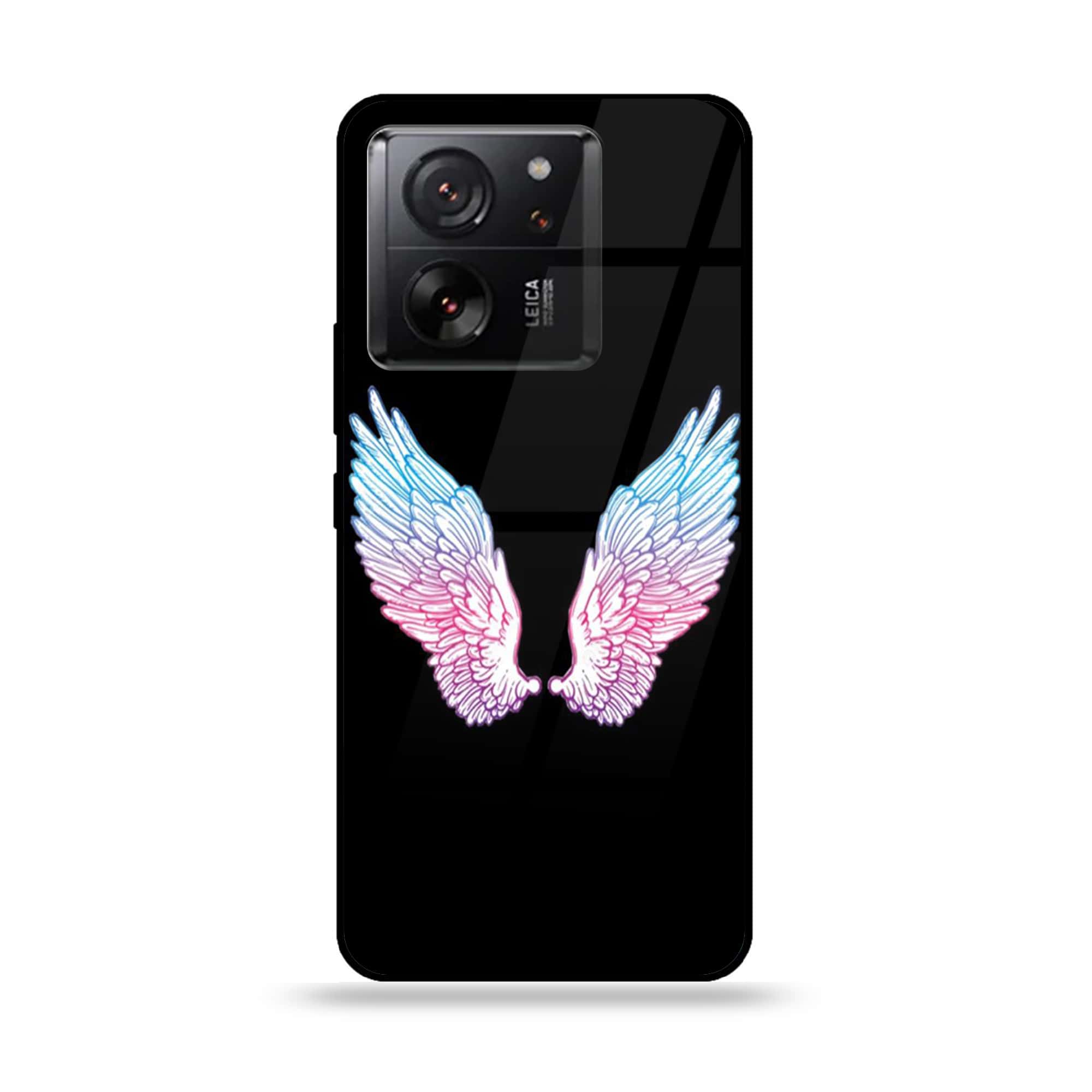 Xiaomi 13T - Angel Wings Series - Premium Printed Glass soft Bumper shock Proof Case