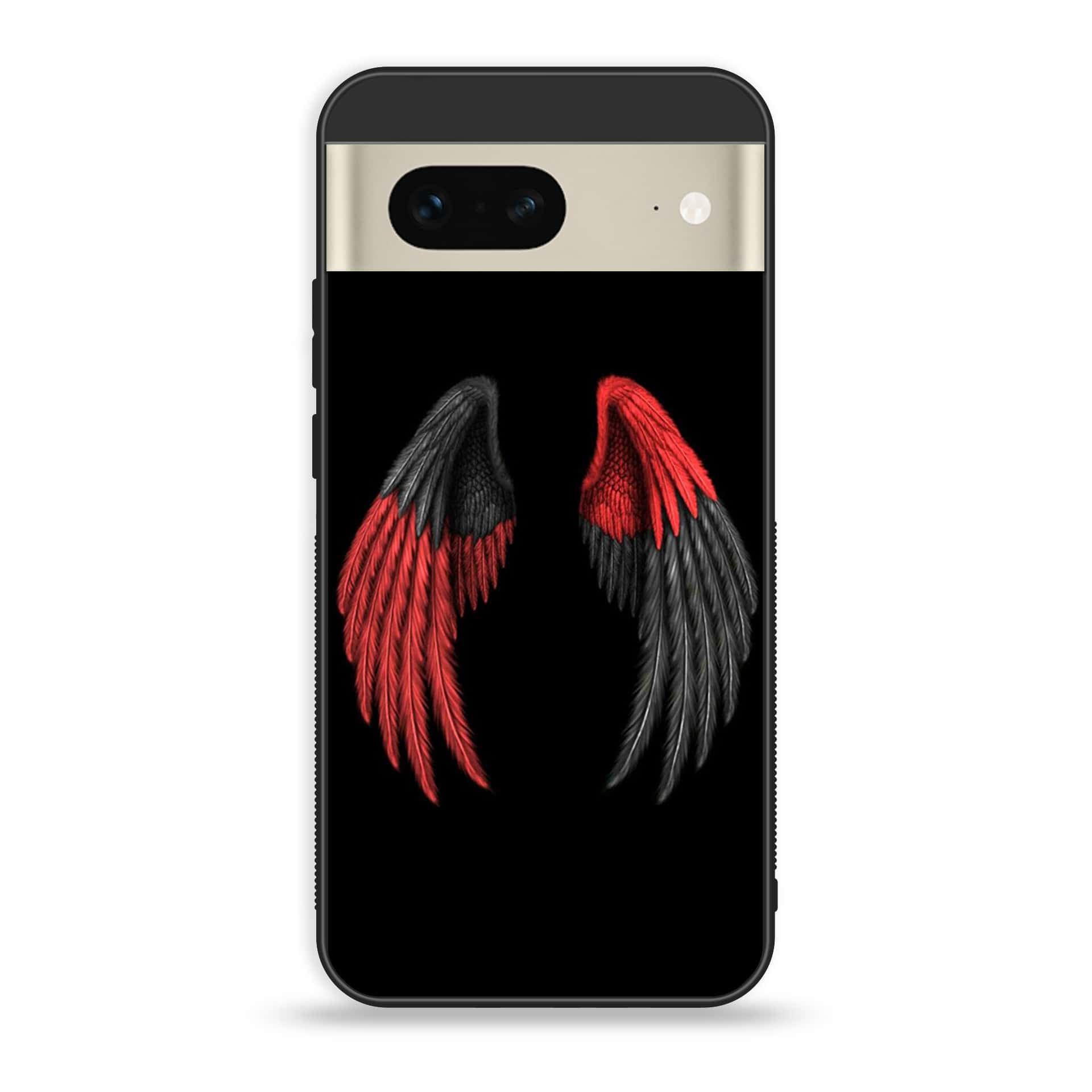 Google Pixel 7 - Angel Wings Series - Premium Printed Glass soft Bumper shock Proof Case