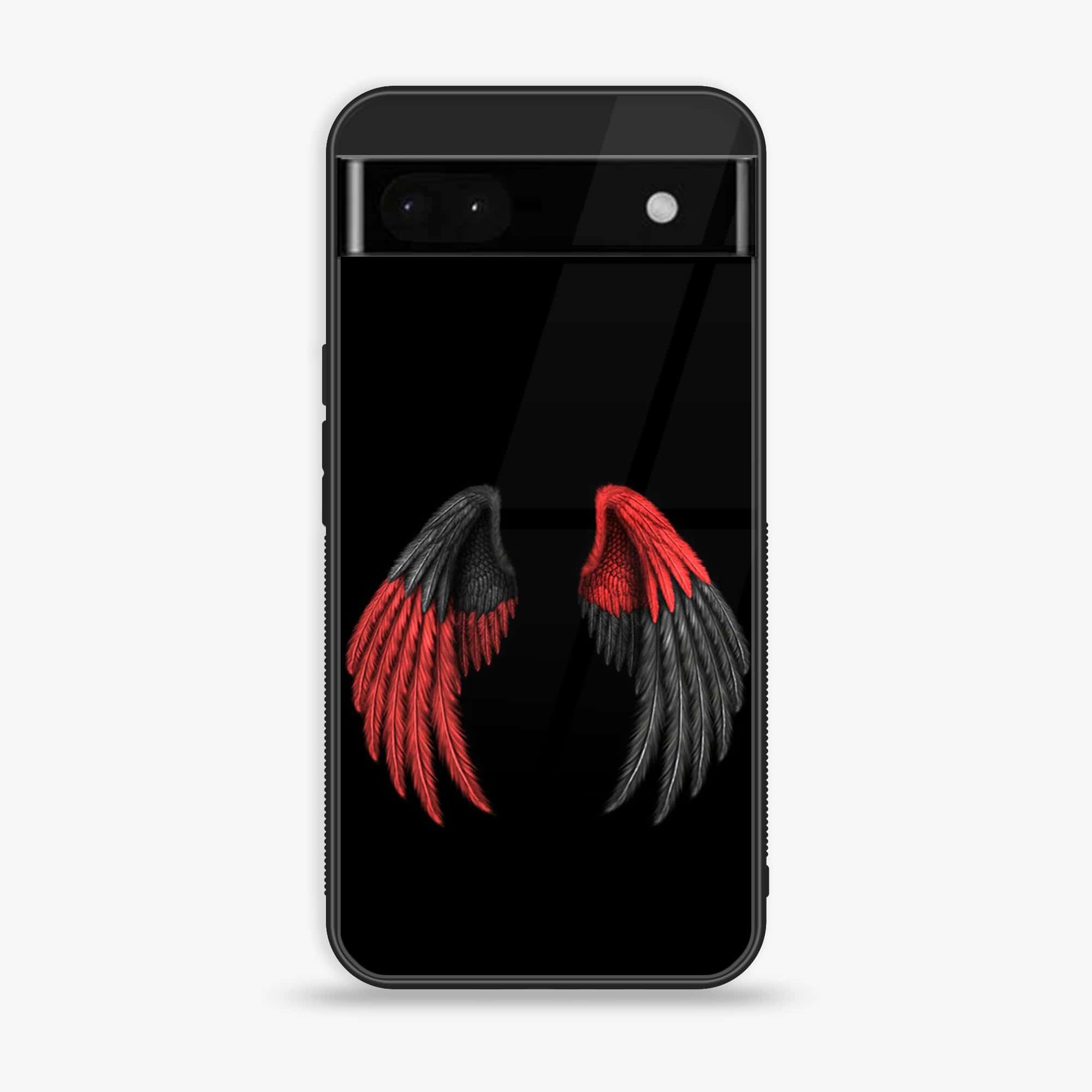 Google Pixel 6A - Angel Wings Series - Premium Printed Glass soft Bumper shock Proof Case