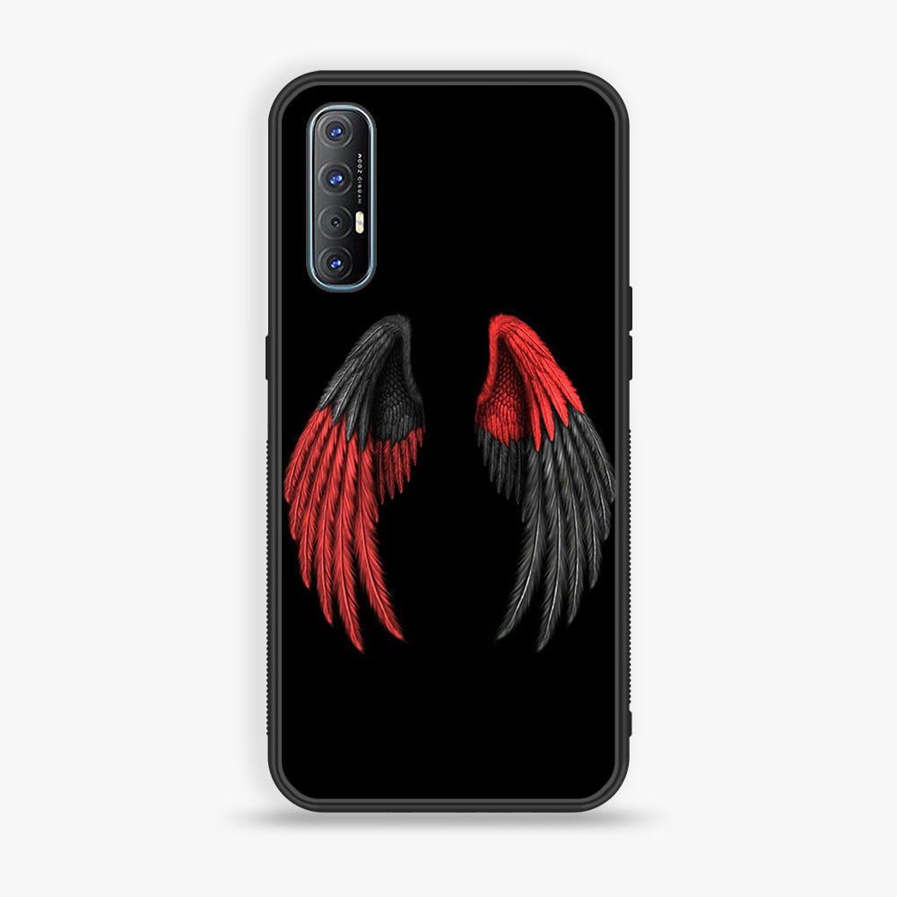 Oppo Find X2 Neo - Angel Wings Series - Premium Printed Glass soft Bumper shock Proof Case
