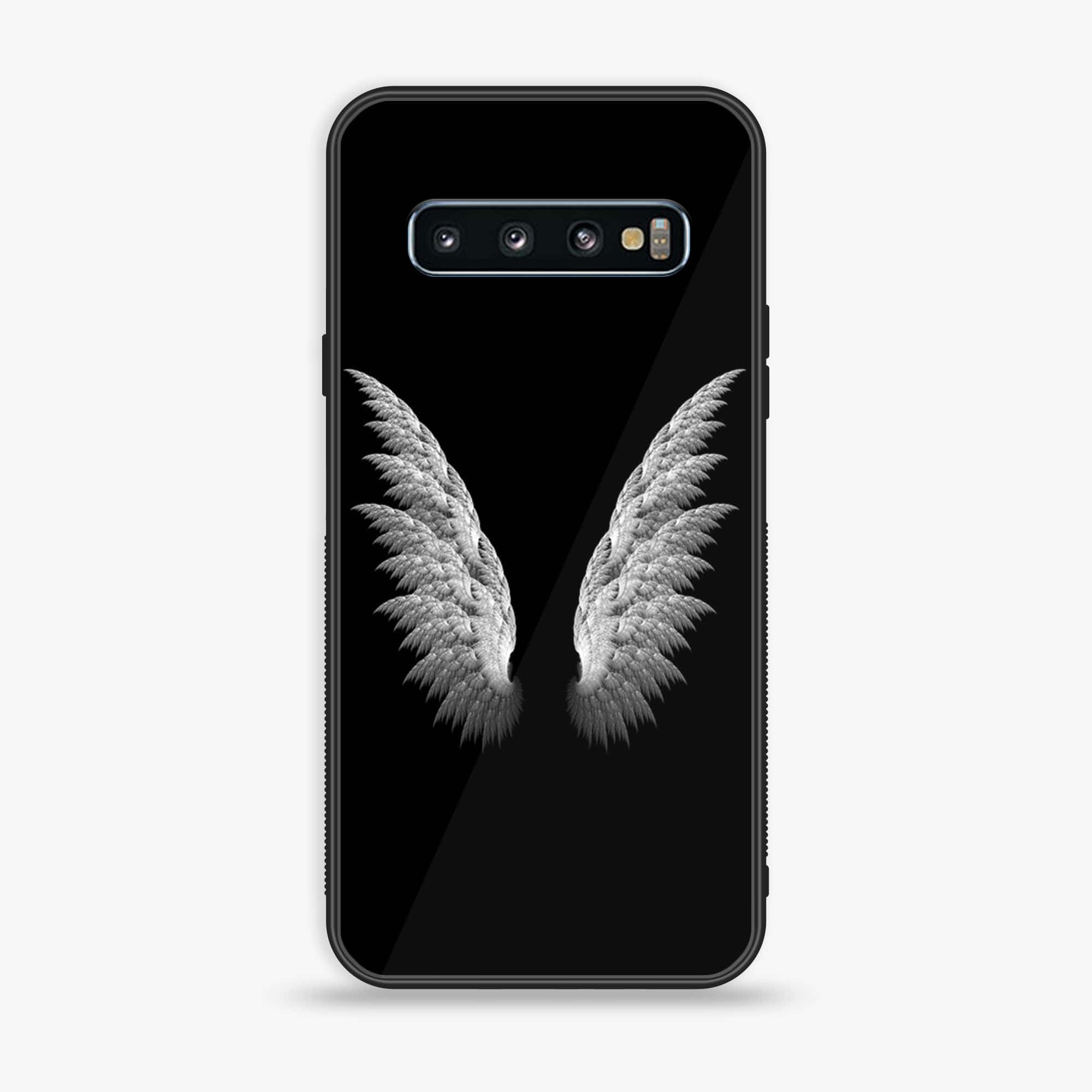 Samsung Galaxy S10 - Angel Wings Series - Premium Printed Glass soft Bumper shock Proof Case