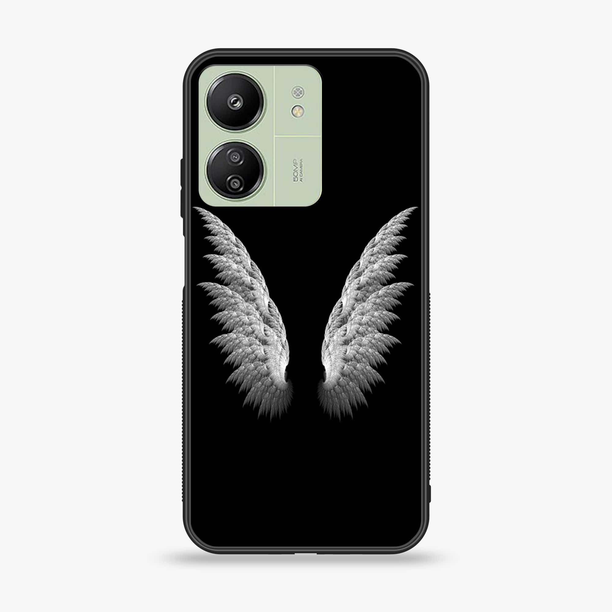 Xiaomi Redmi 13C - Angel Wings Series - Premium Printed Glass soft Bumper shock Proof Case