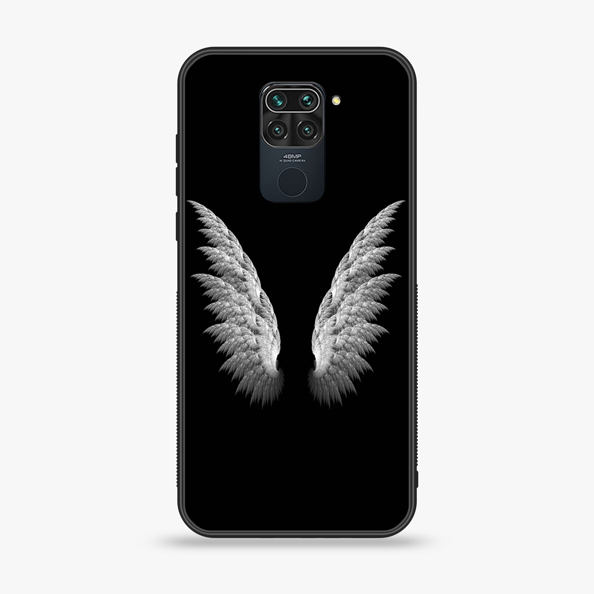 Xiaomi Redmi Note 9 Angel Wings Series Premium Printed Glass soft Bumper shock Proof Case