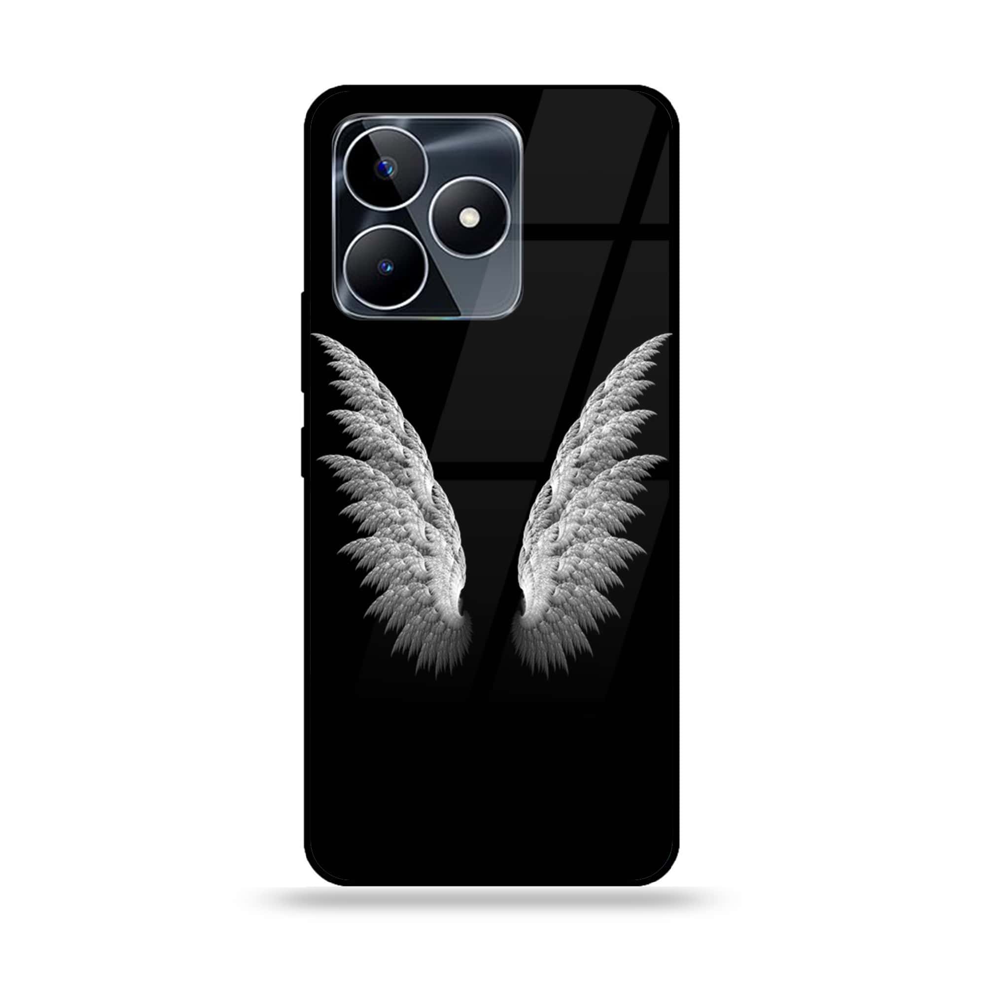 Realme C51 - Angel Wings Series - Premium Printed Glass soft Bumper shock Proof Case
