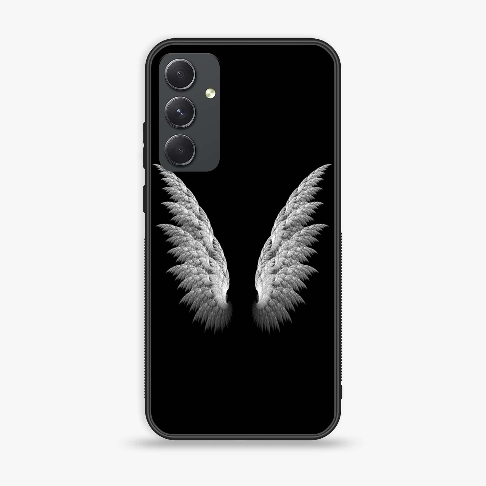 Samsung Galaxy A34 - Angel Wings Series - Premium Printed Glass soft Bumper shock Proof Case