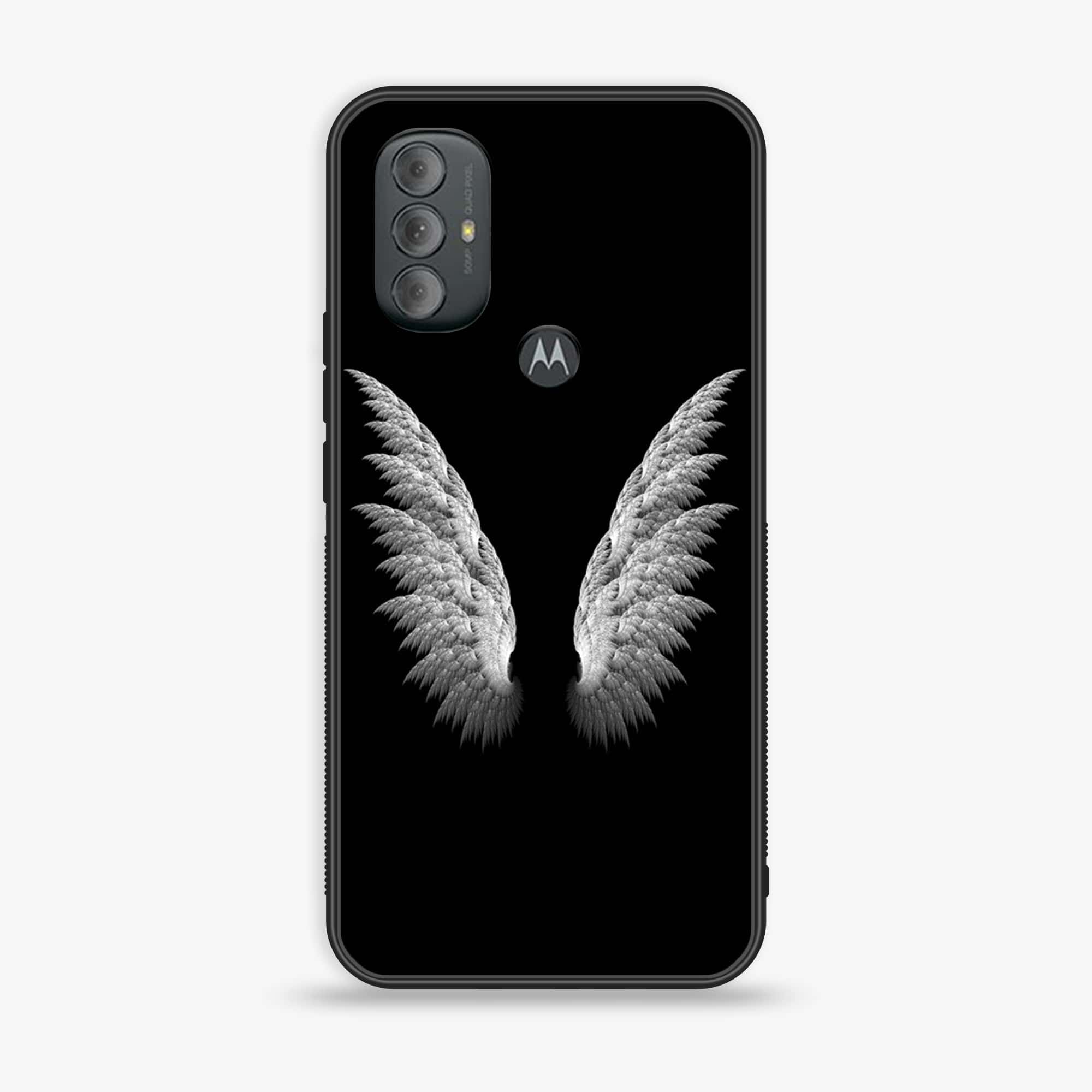 Motorola Moto G Power - Angel Wings Series - Premium Printed Glass soft Bumper shock Proof Case