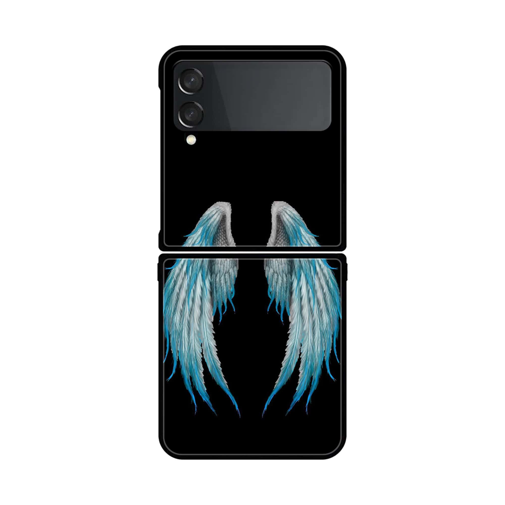 Z Flip 4- Angel Wings Series - Premium Printed Glass soft Bumper shock Proof Case