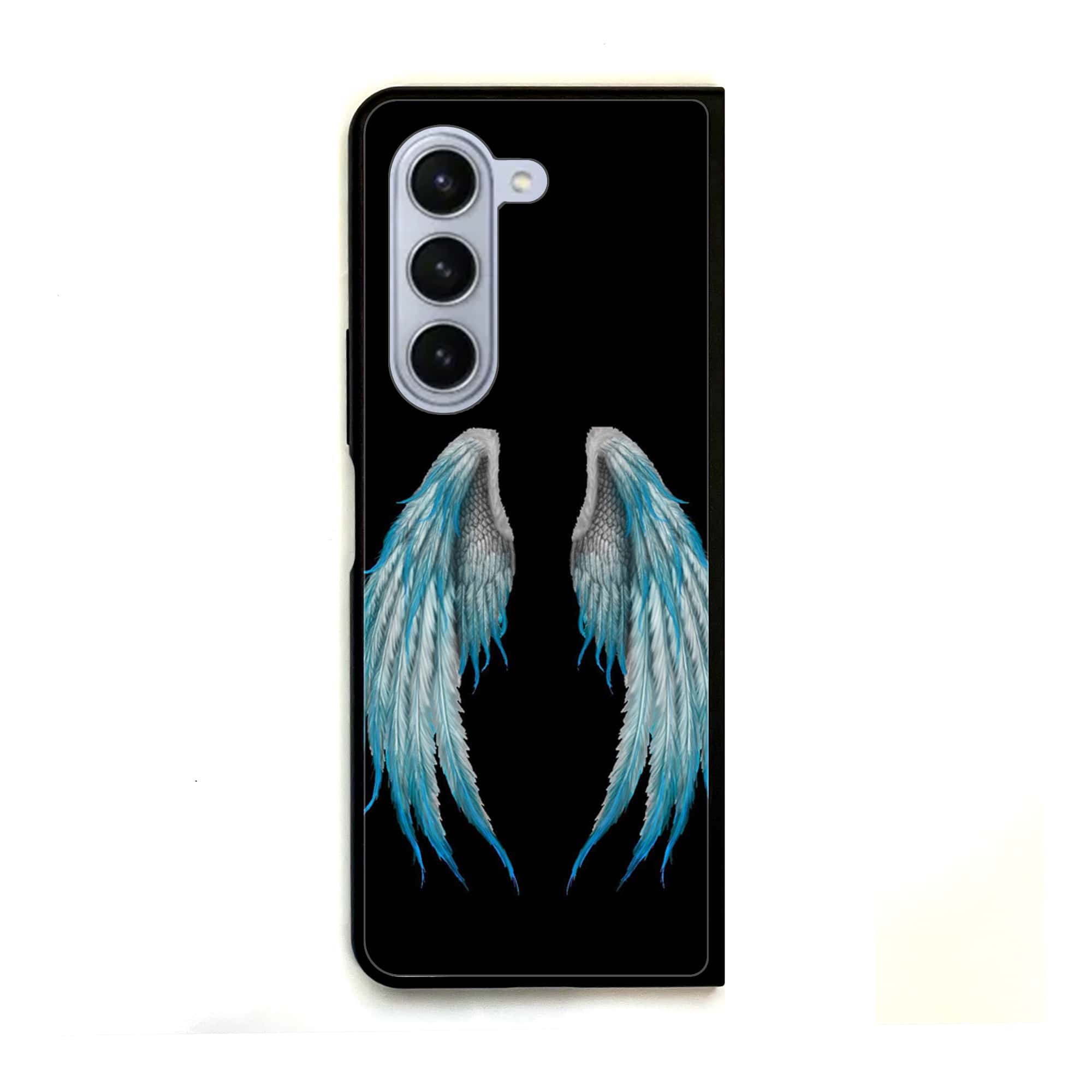 Galaxy Z Fold 5 - Angel Wings Series -  Premium Printed Glass soft Bumper shock Proof Case
