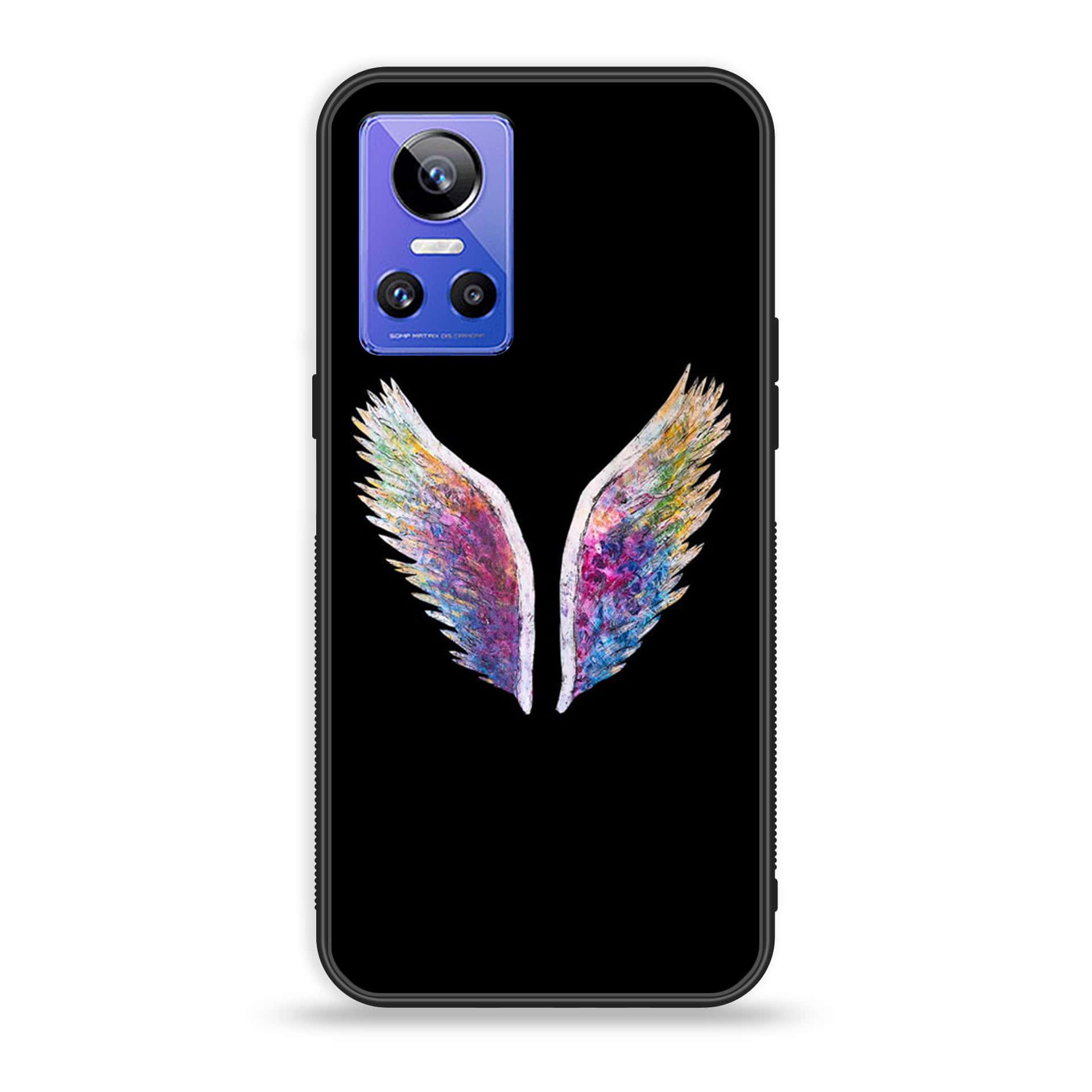 Realme GT Neo 3 - Angel Wings Series - Premium Printed Glass soft Bumper shock Proof Case