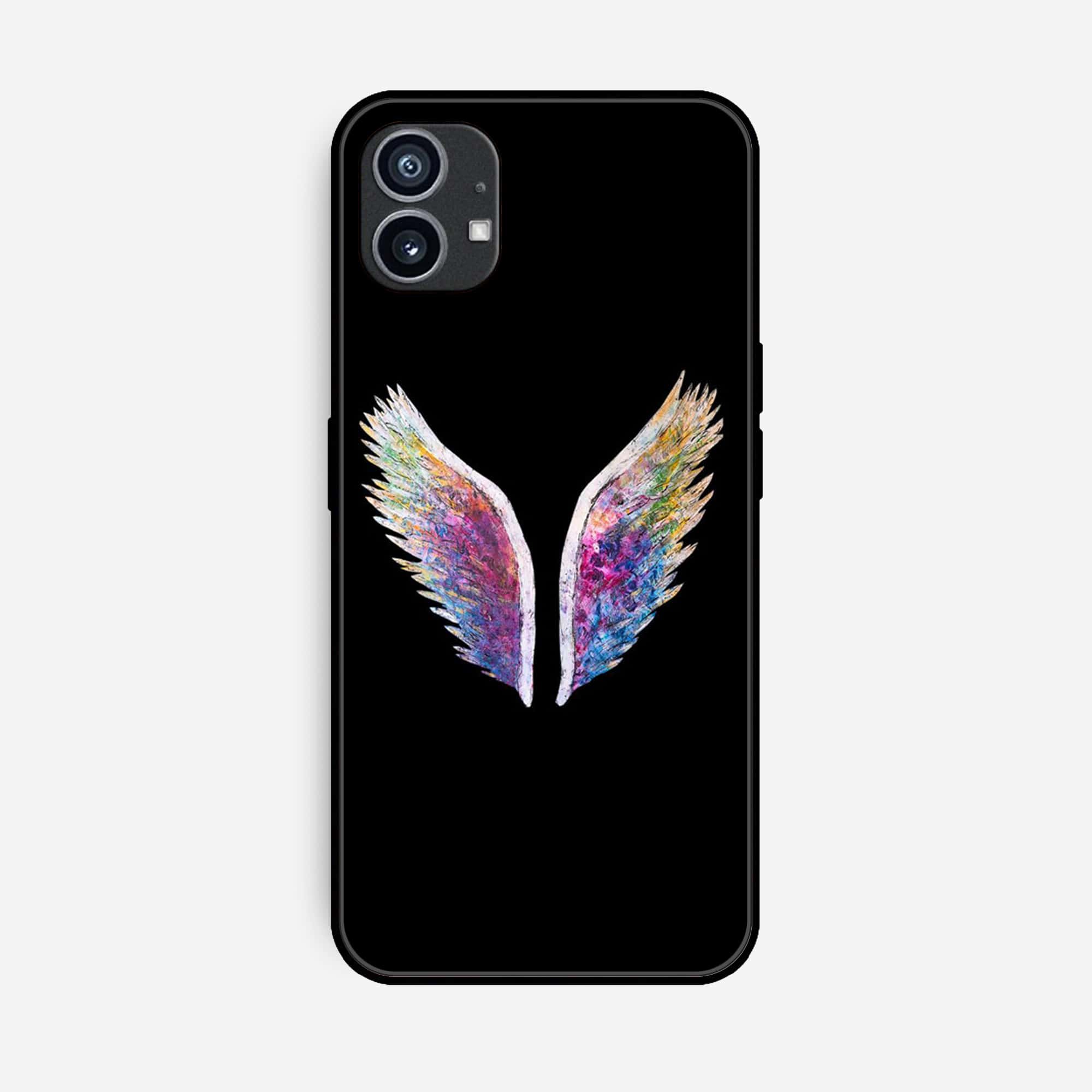 Nothing Phone (1)  Angel Wings Series Premium Printed Glass soft Bumper shock Proof Case