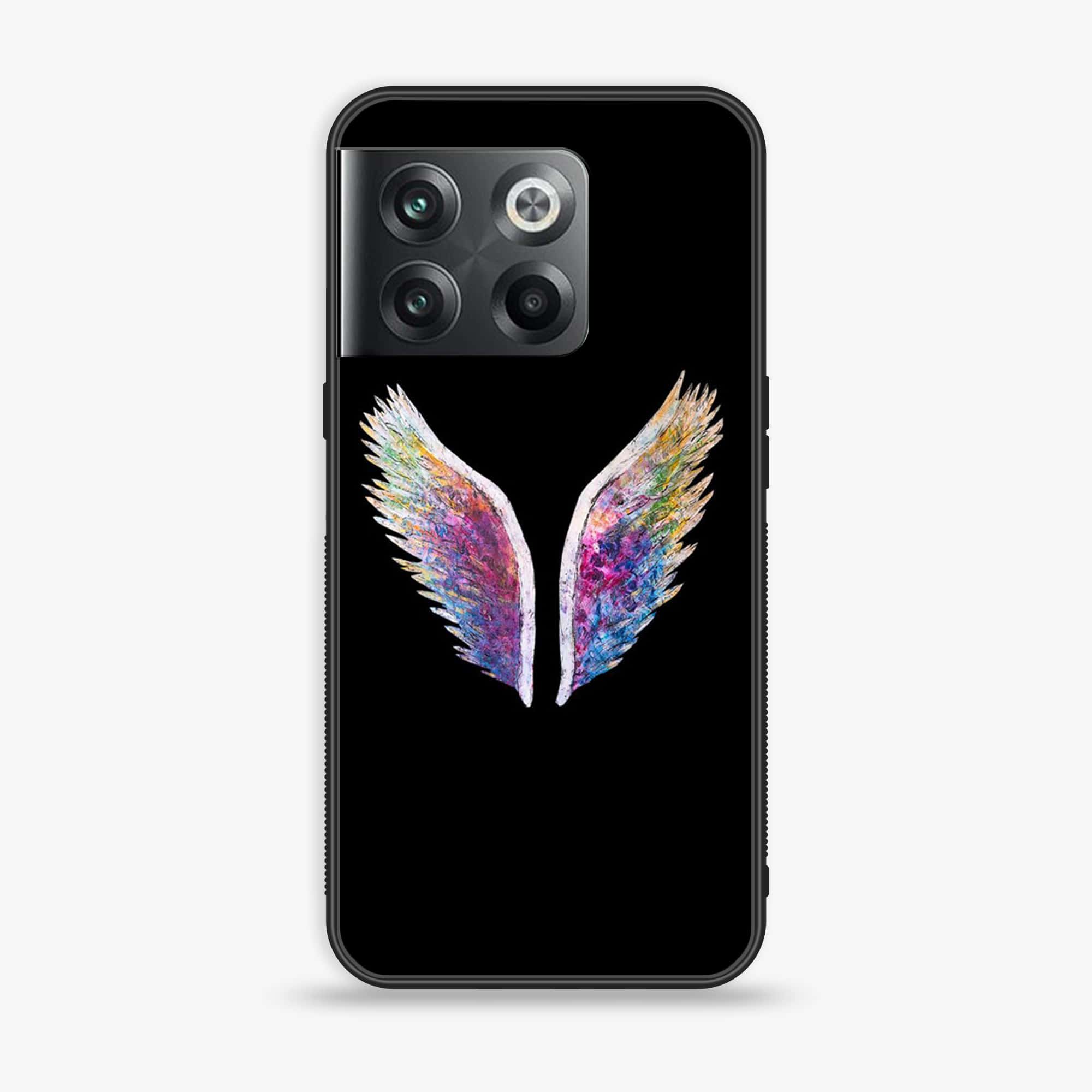 Oneplus 10T  Angel Wings Series Premium Printed Glass soft Bumper shock Proof Case
