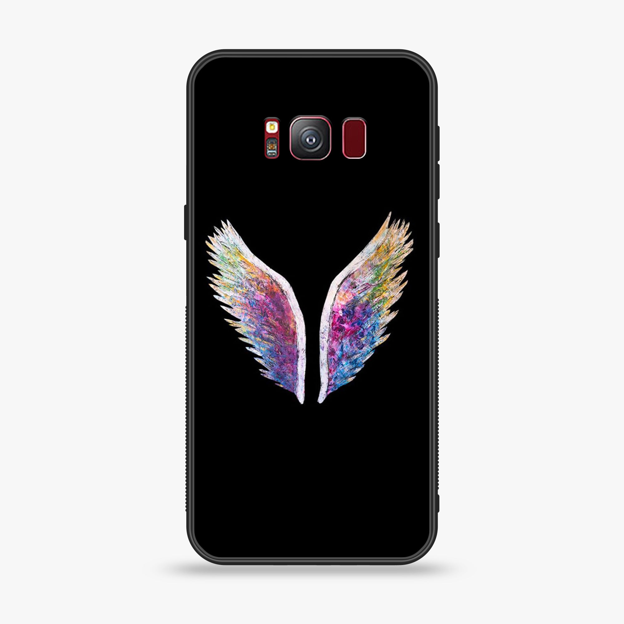 Galaxy S8 Plus - Angel Wing Series - Premium Printed Glass soft Bumper shock Proof Case