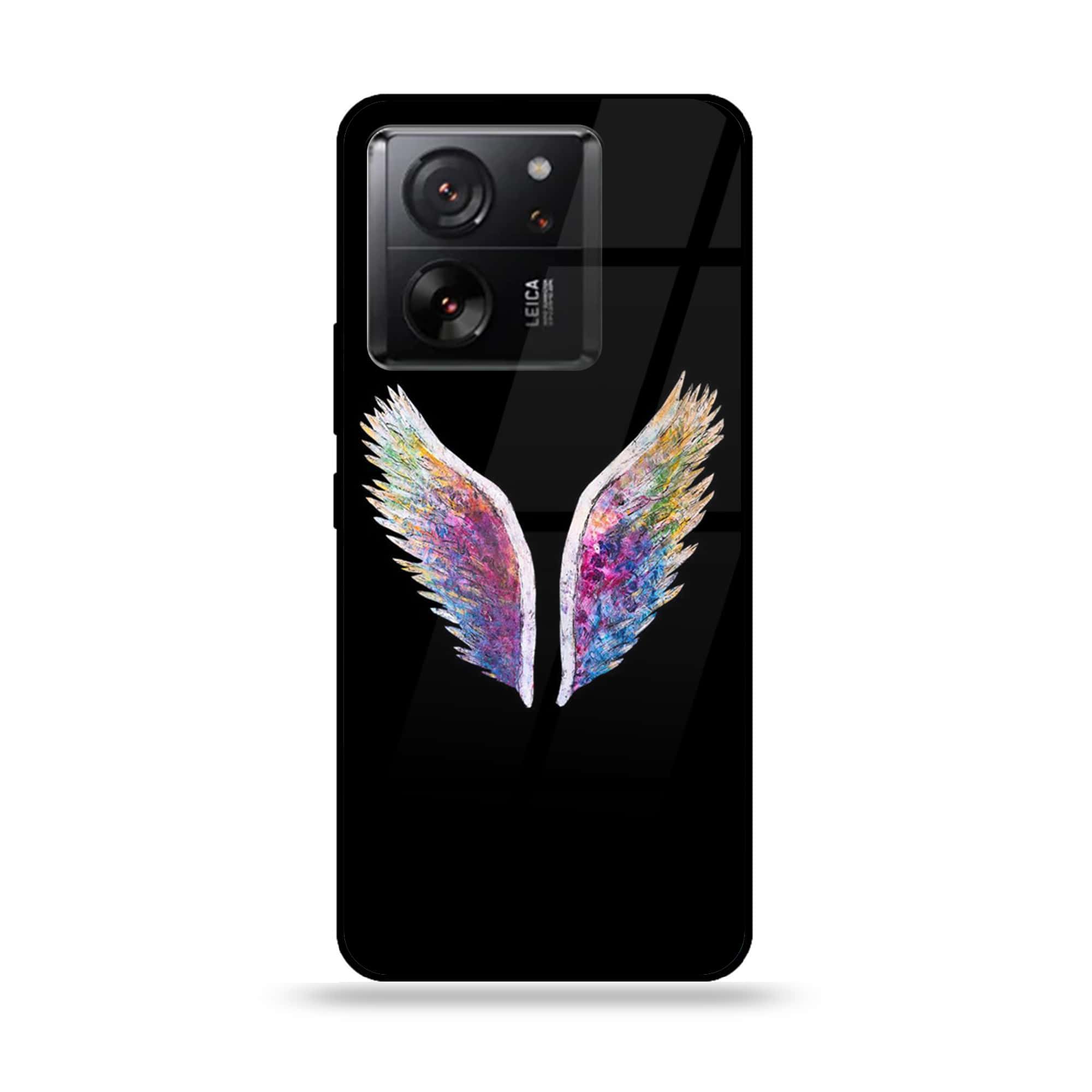 Xiaomi 13T - Angel Wings Series - Premium Printed Glass soft Bumper shock Proof Case