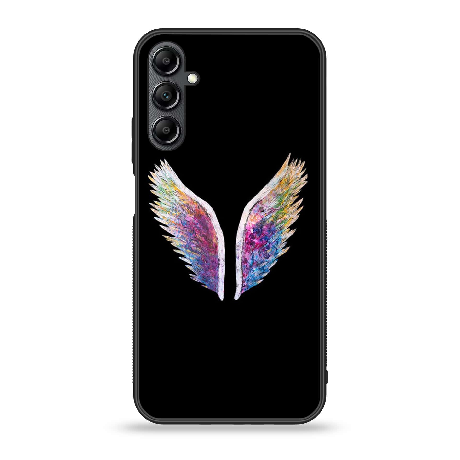 Samsung Galaxy A14 - Angel Wings Series - Premium Printed Glass soft Bumper shock Proof Case